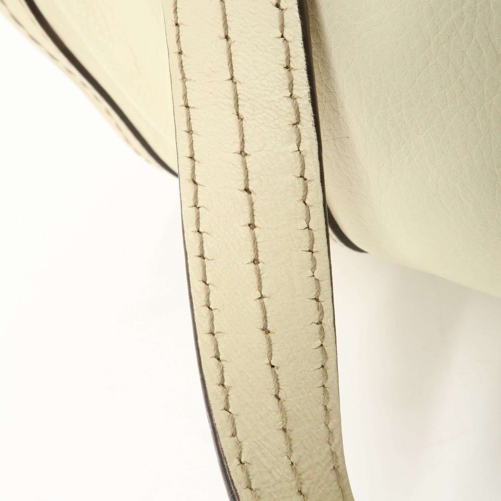 GUCCI Leather GG Crystal Hysteria Boston Bag Hand Bag Ecru 181485