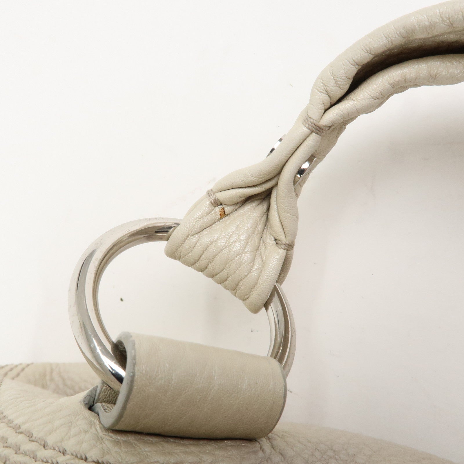 CELINE Bitter Sweet Leather Shoulder Bag Hand Bag Ivory