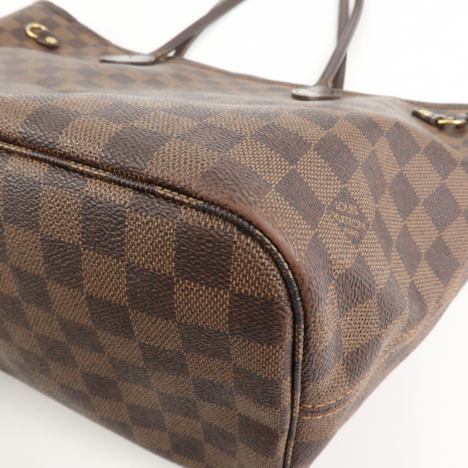 Louis Vuitton Damier Ebene Canvas Neverfull MM Tote Bag N51105 Used