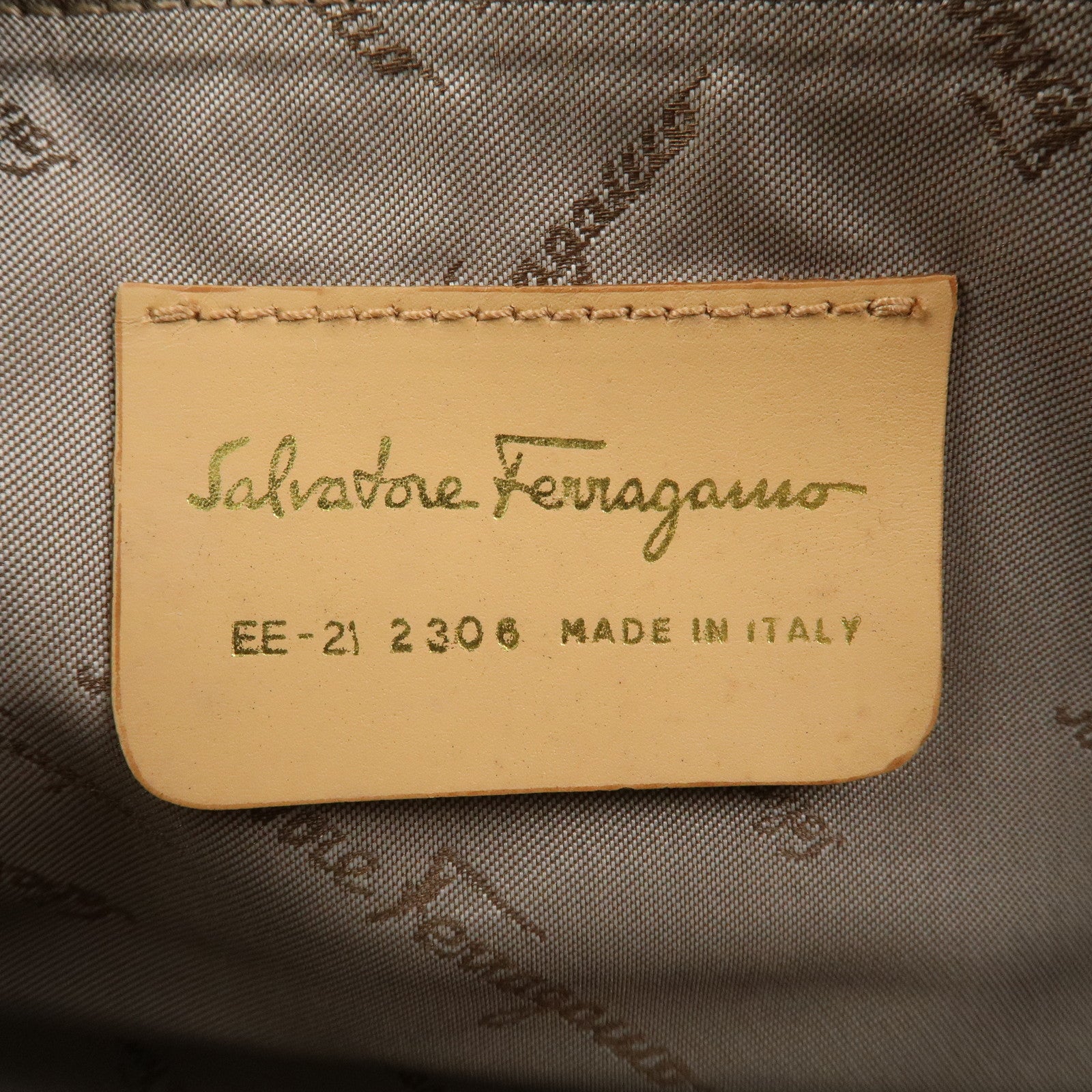 Ferragamo Gancini Nylon Leather Shoulder Bag Hand Bag Flower Pink