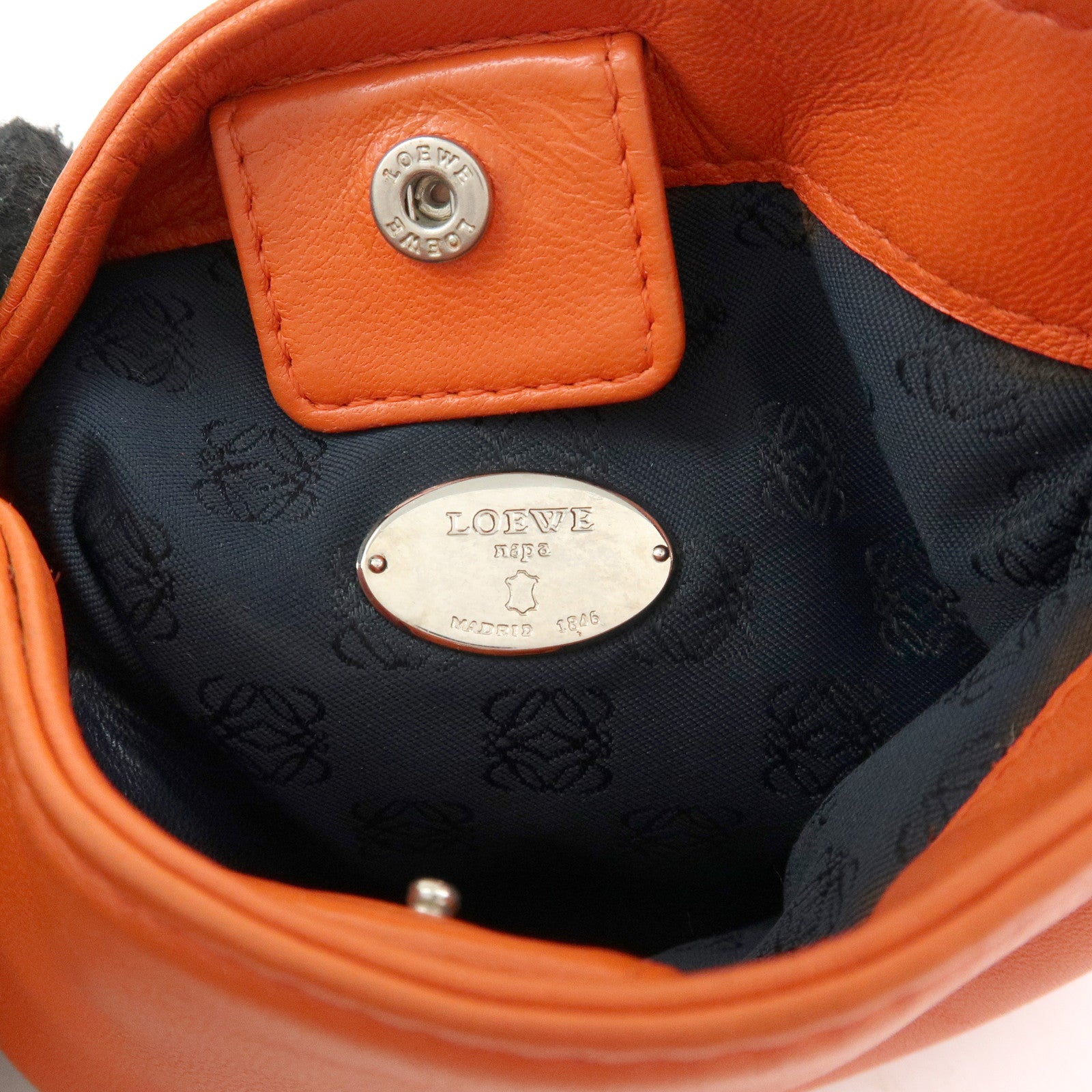 LOEWE Anagram Nappa Leather Mini Shoulder Crossbody Bag Orange