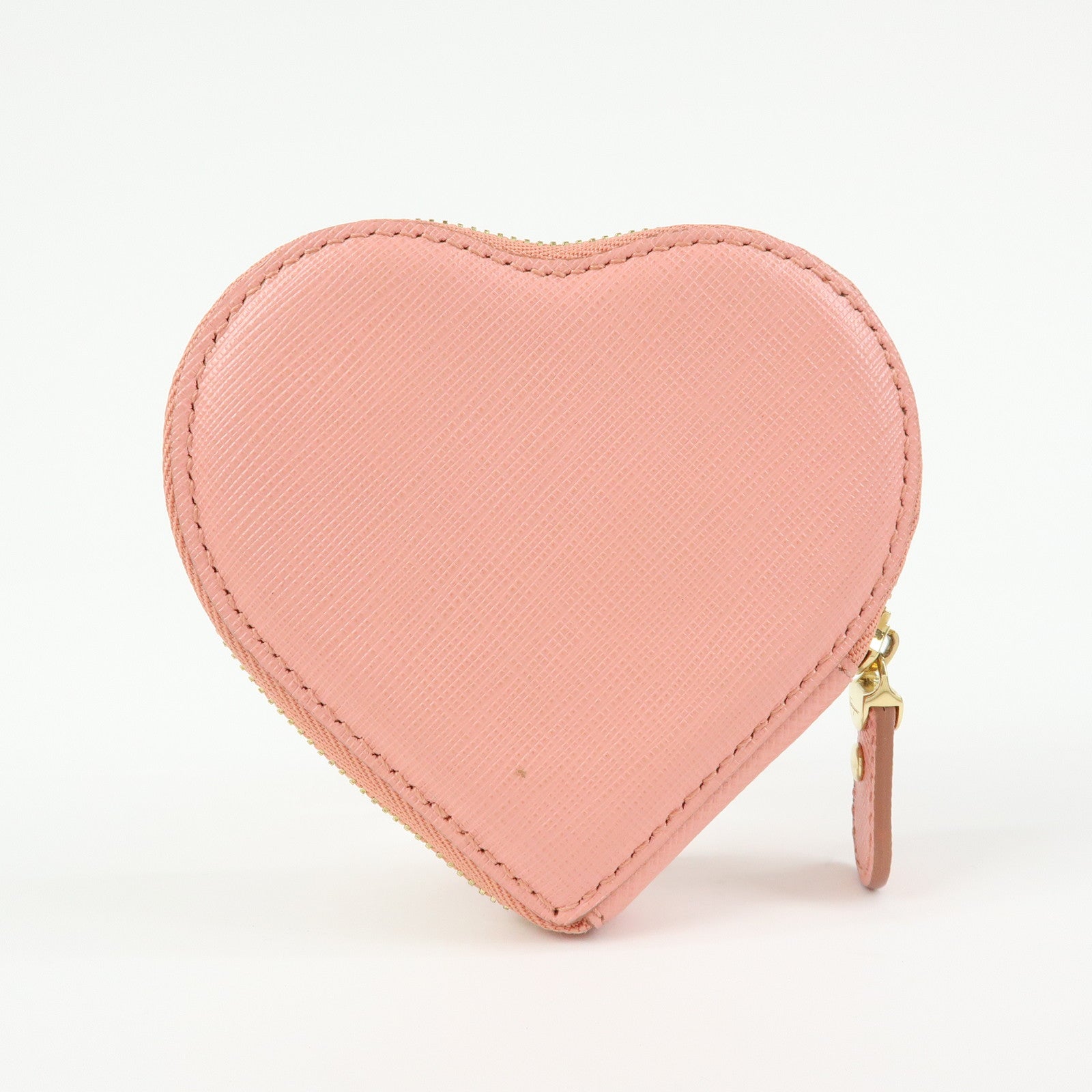 Ferragamo Gancini Leather Heart Motif Coin Case Pink