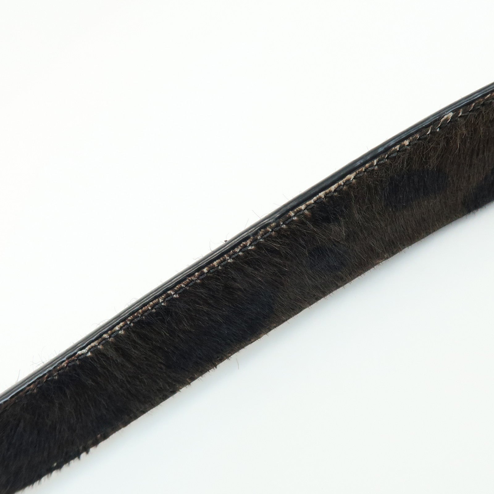 PRADA Leopard Unborn Calf Shoulder Bag Dark Brown BR4941