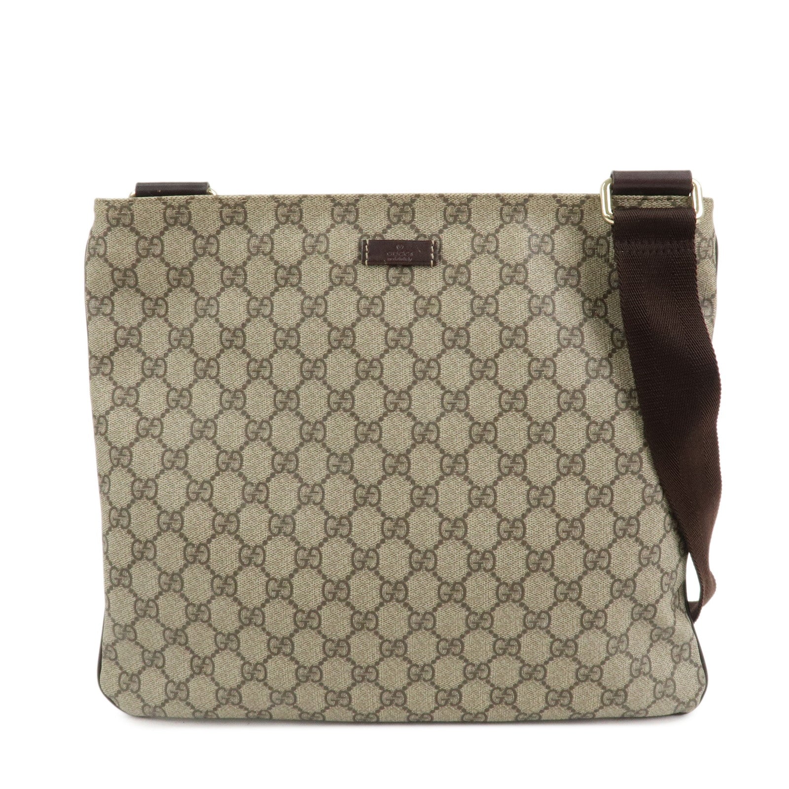 GUCCI GG Supreme Shoulder Bag Crossbody Bag Beige Brown 201446