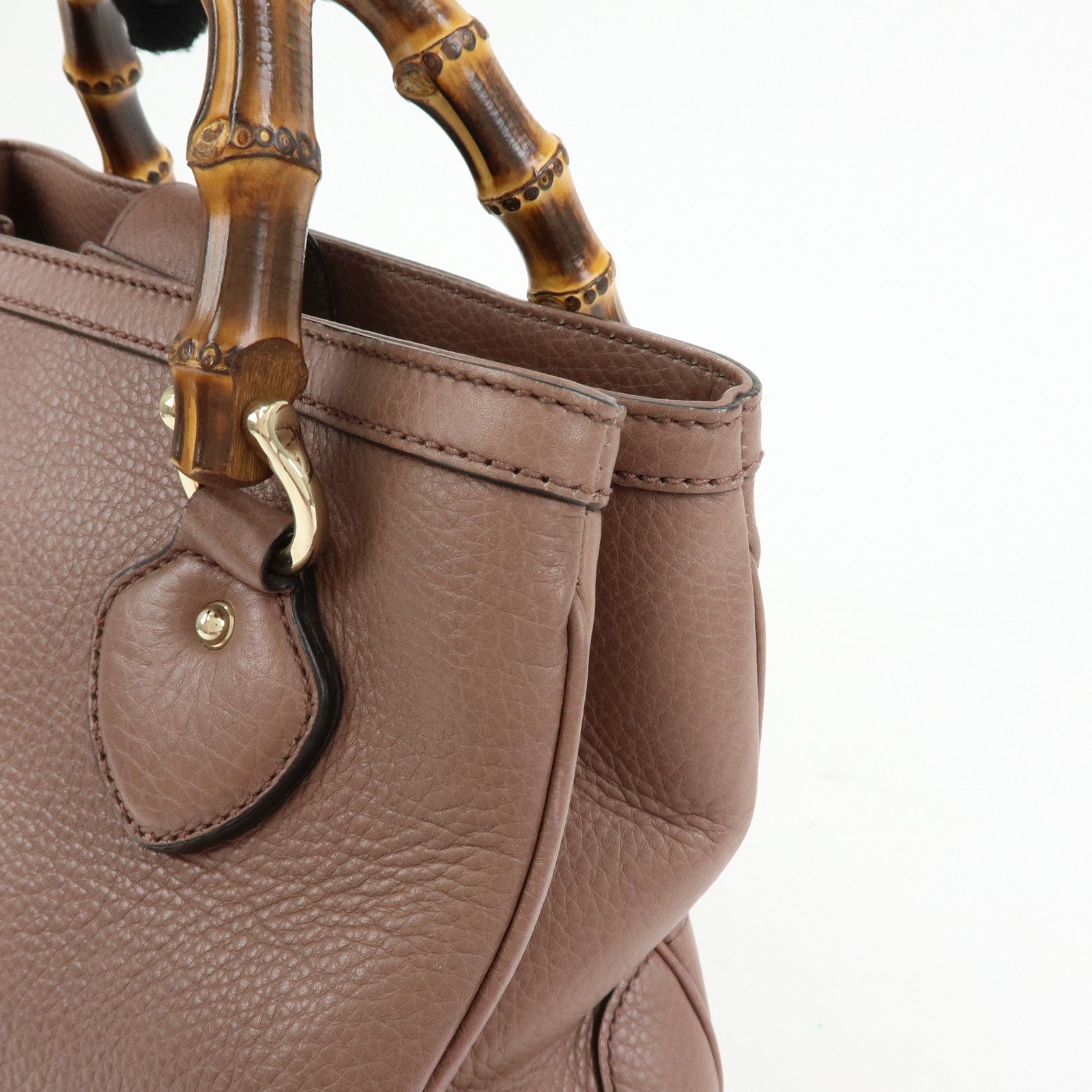 GUCCI Bamboo Diana Leather 2Way Shoulder Bag Hand Bag Brown 308360