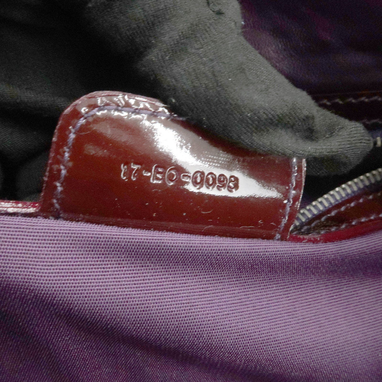 Christian Dior Embossed Leather Tote Bag Shoulder Bag Purple
