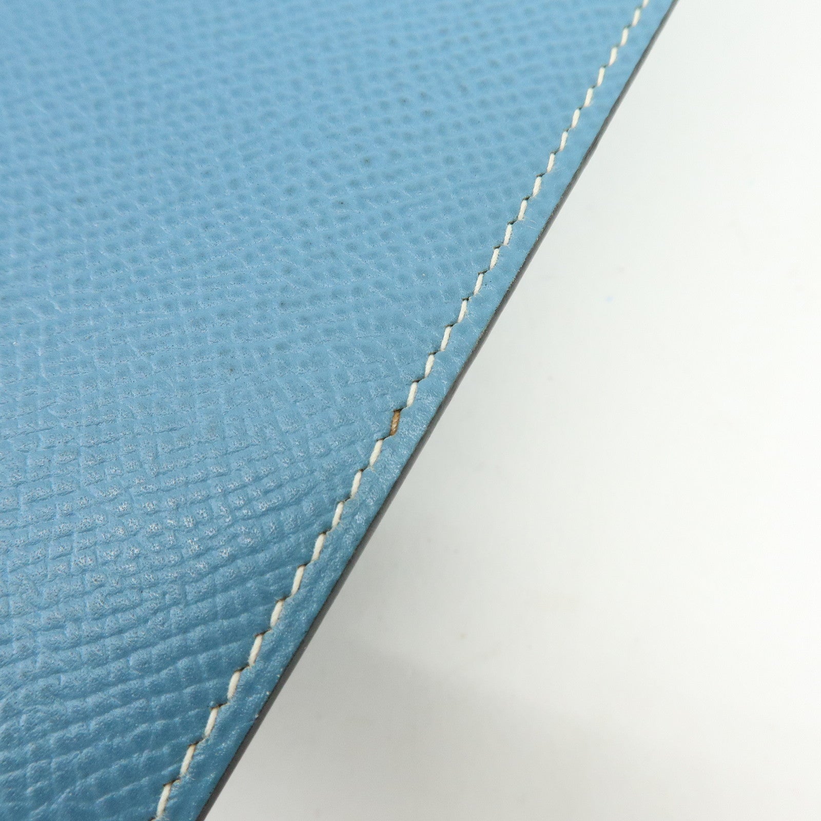 HERMES Globe Trotter Veau Epsom Planner Cover □H Stamped Blue Jean