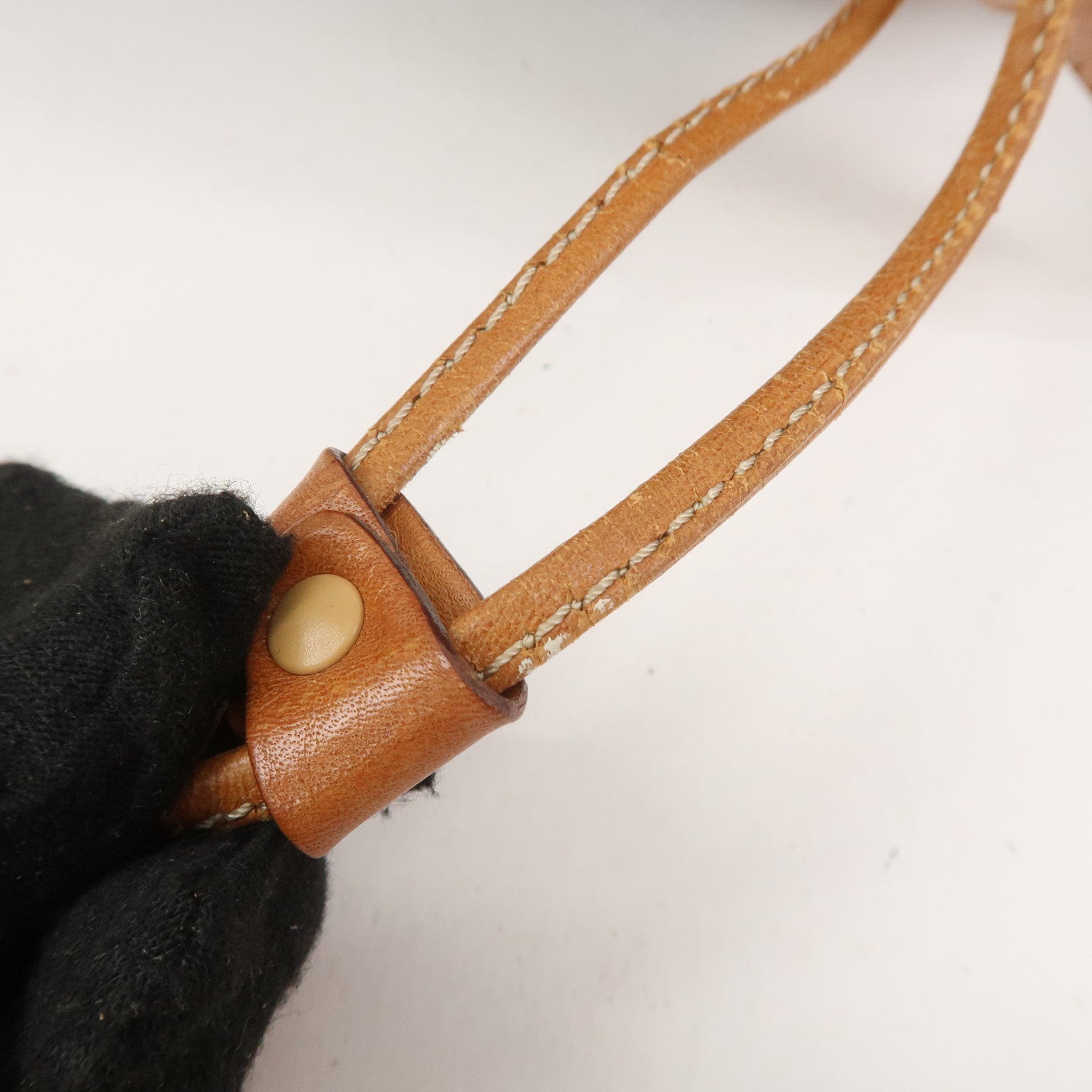 CELINE Macadam PVC Leather Drawstring Shoulder Bag Brown