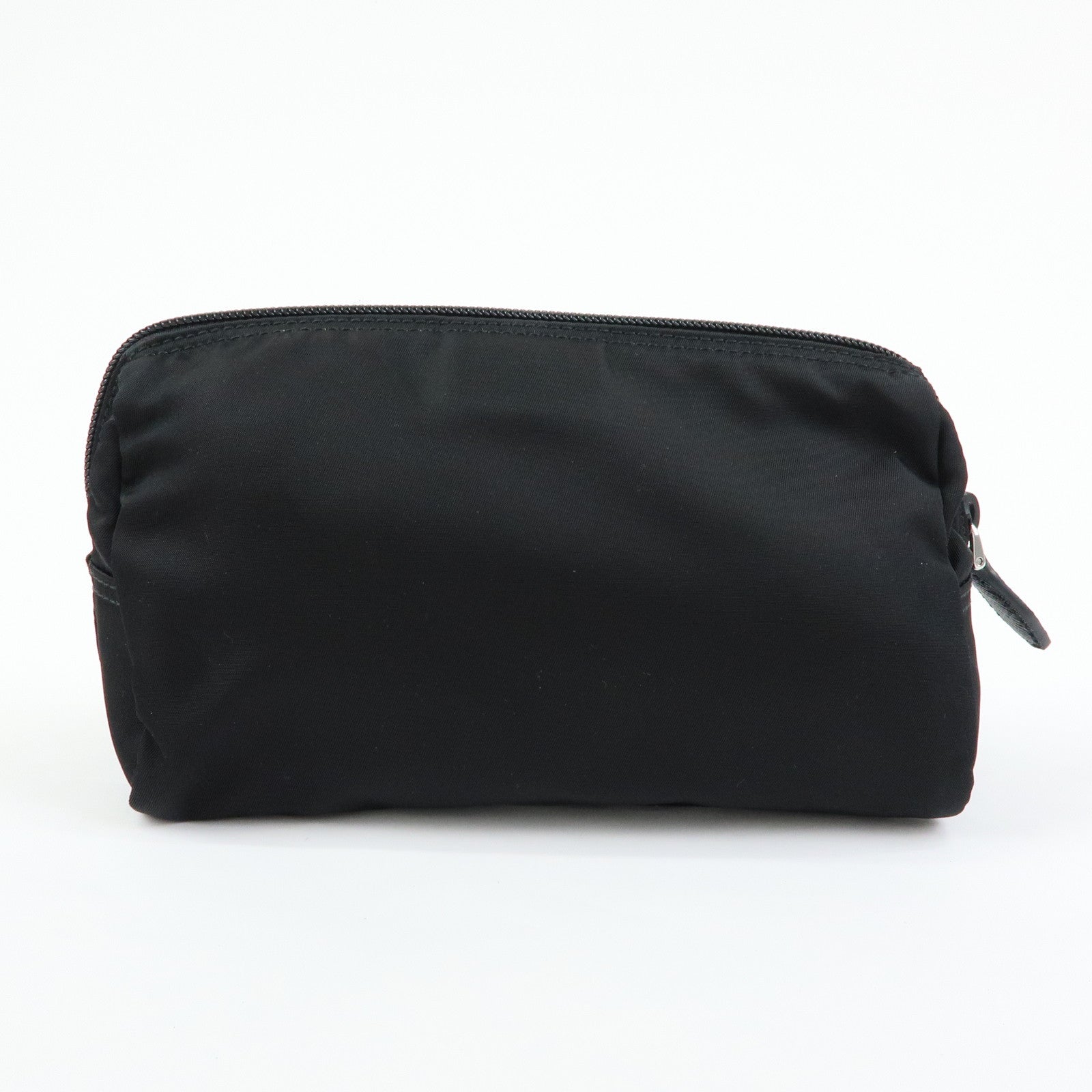 PRADA Triangle Logo Nylon Saffiano Leather Cosmetic Pouch 1NA693