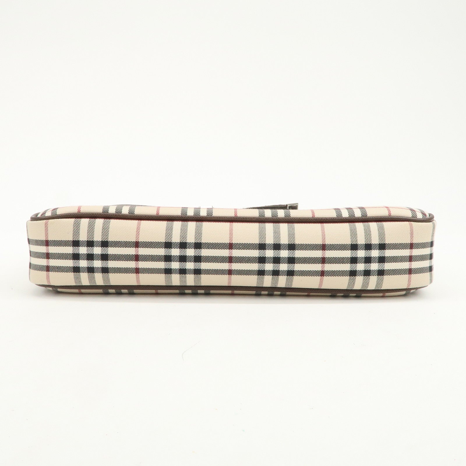 BURBERRY Nova Plaid Canvas Leather Shoulder Crossbody Bag Beige