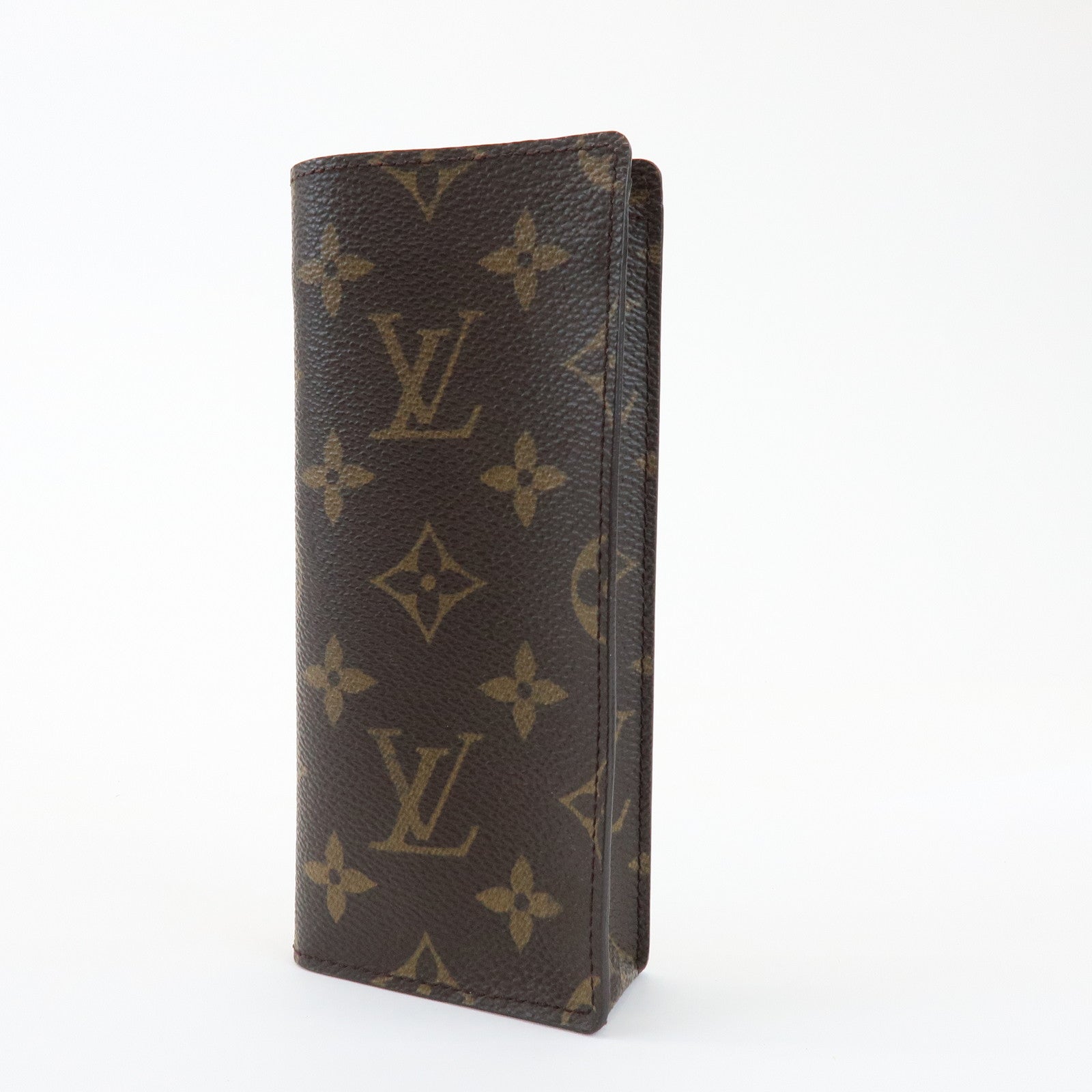 Louis Vuitton Monogram Leather Set of 3 Glasses Case Brown M62962