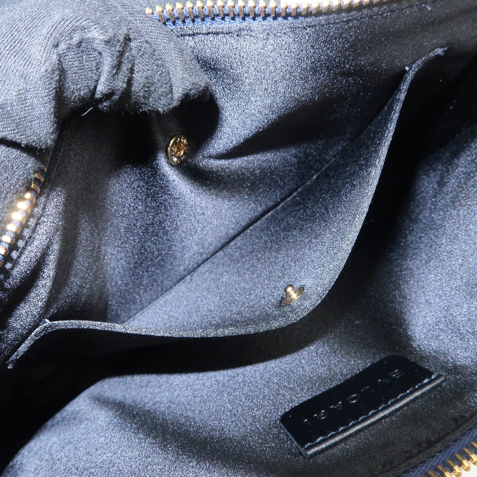 BVLGARI Logo Mania Canvas Leather Shoulder Bag Hand Bag Denim Black