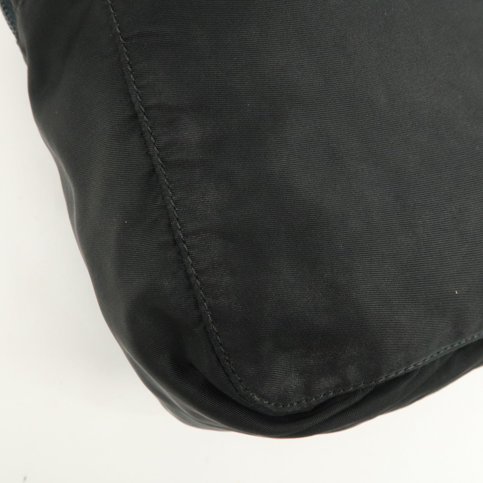 PRADA Triangle Logo Nylon Tote Bag Shoulder Bag Hand Bag Black