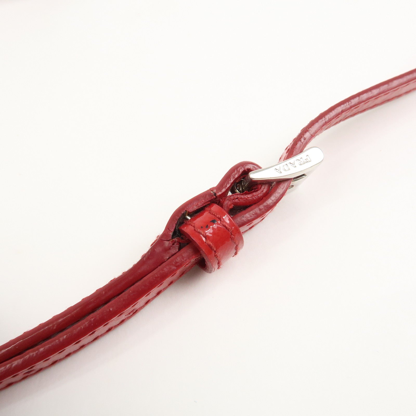 PRADA Saffiano Leather 2Way Mini Shoulder Bag Clutch Bag Red BT1031