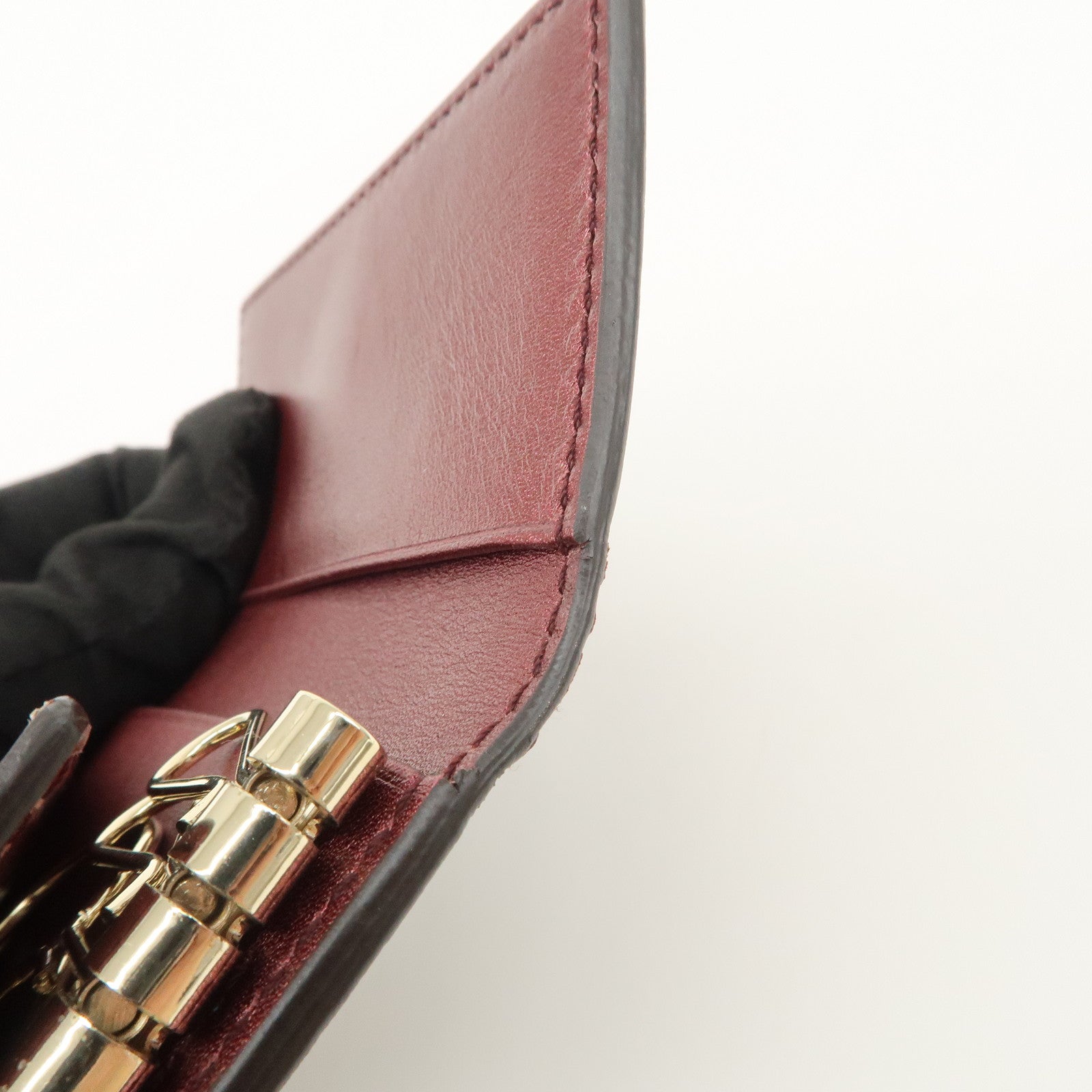 GUCCI Lovely Heart Guccissima Leather 6 Rings Key Case Brown 257217