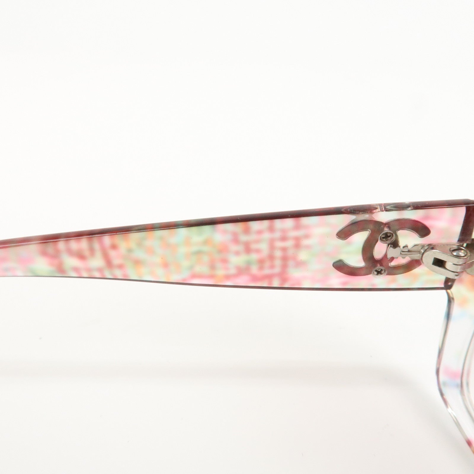 CHANEL COCO Mark Plastic Sunglasses 56□19 Multicolor 5221-A Used