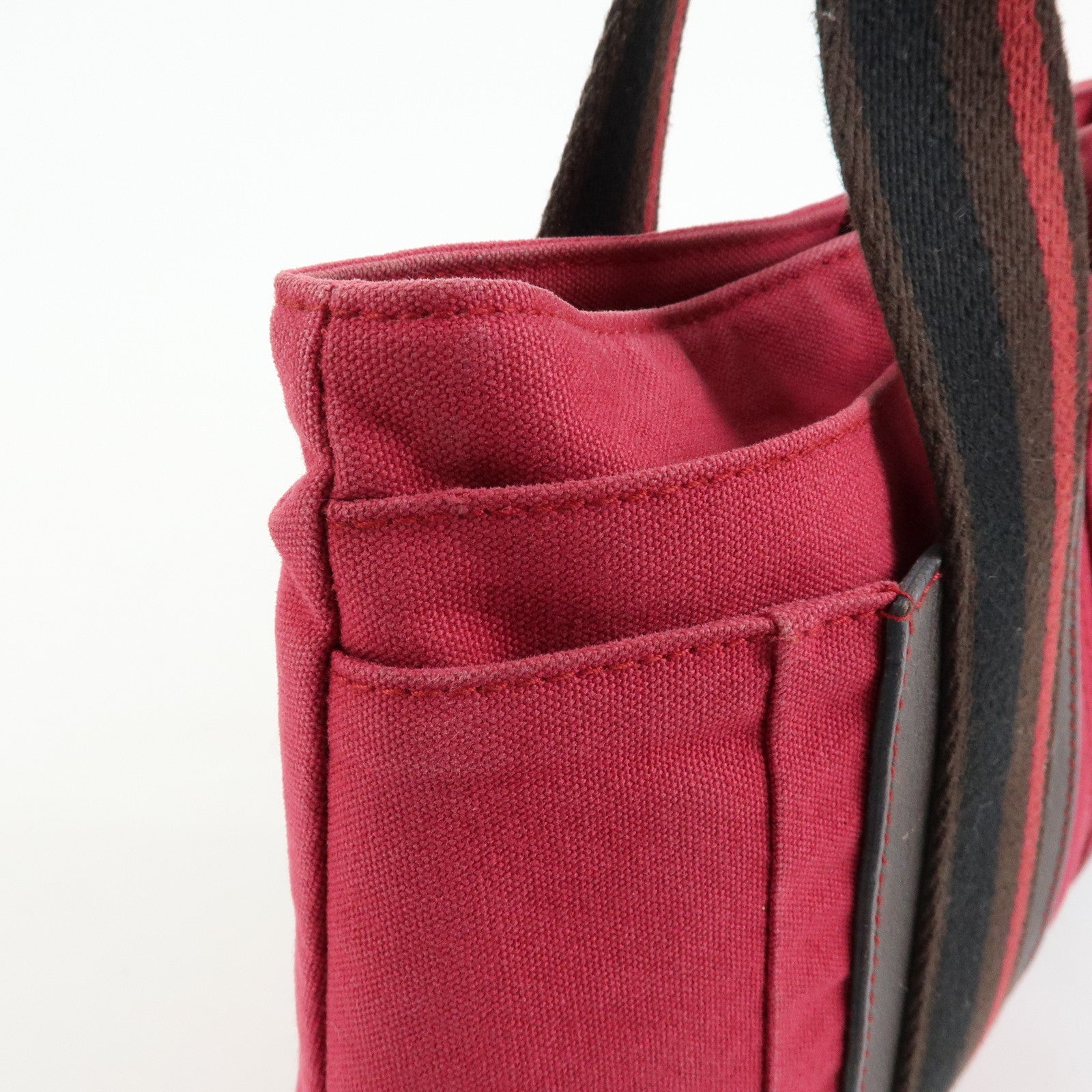 HERMES Troca Horizontal PM Canvas Tote Bag Hand Bag Pink