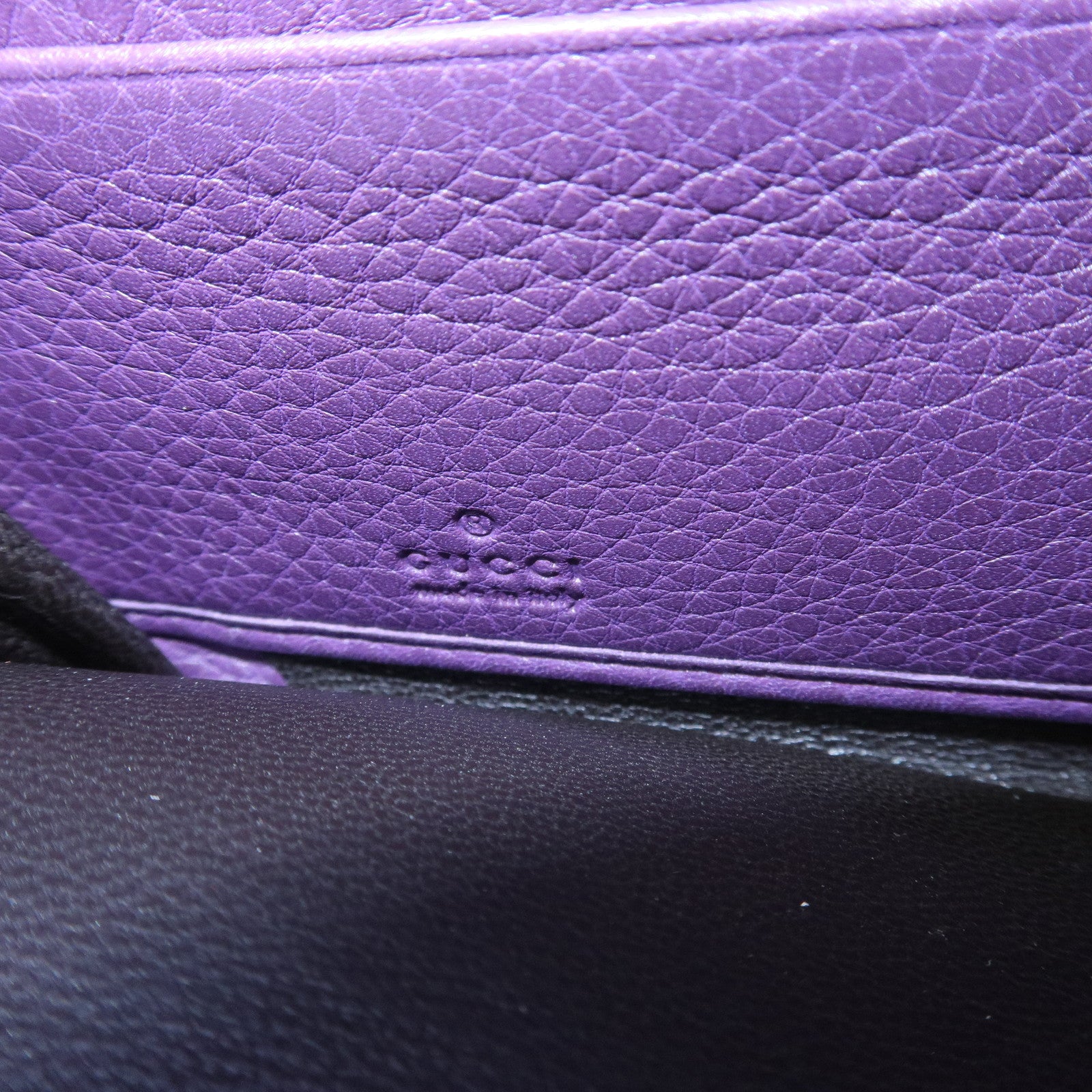 GUCCI SOHO Leather Zip Around Long Wallet Purple Used
