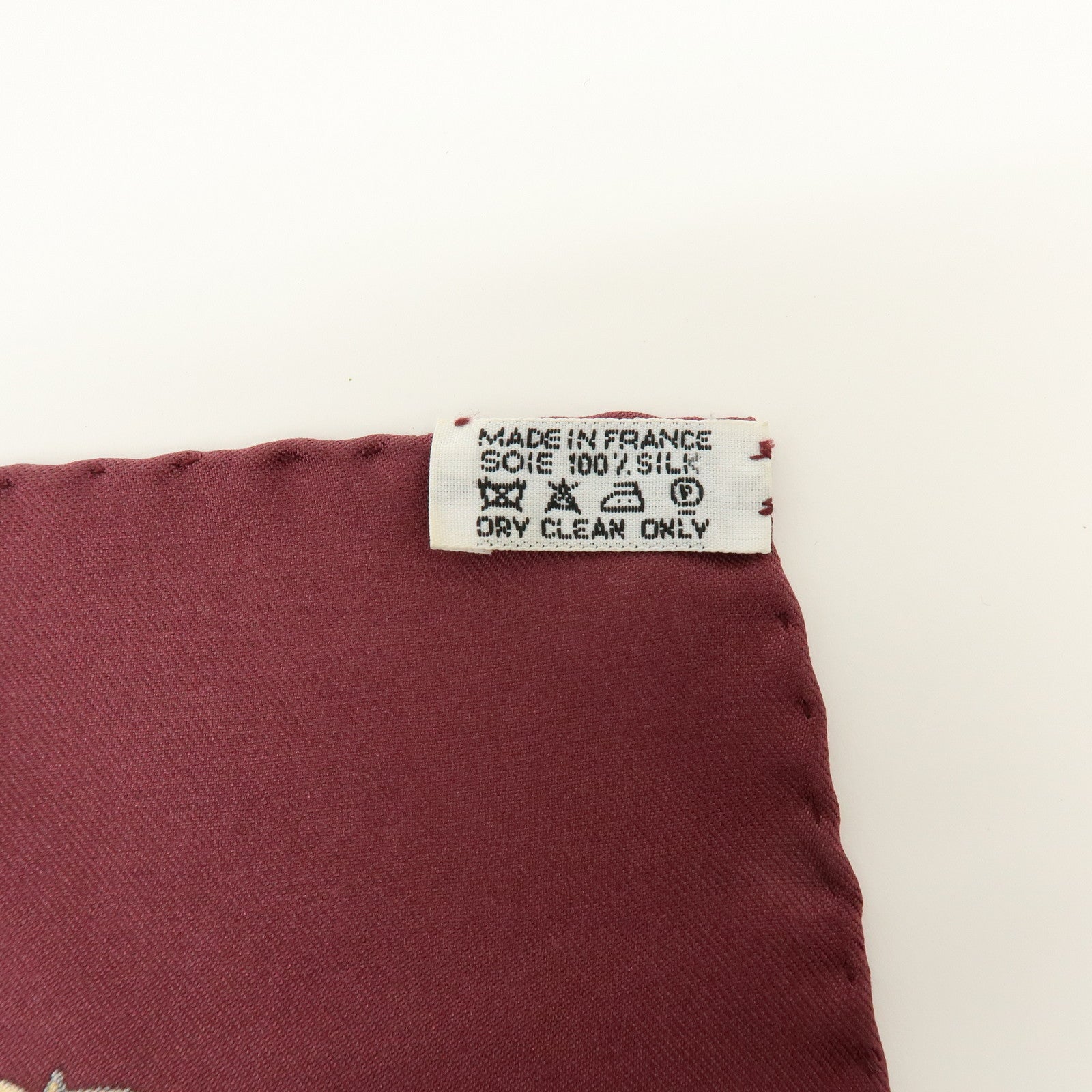 HERMES Carre 90 Silk 100% LA PROMENADE DE LONGCHAMPS Scarf Wine Red