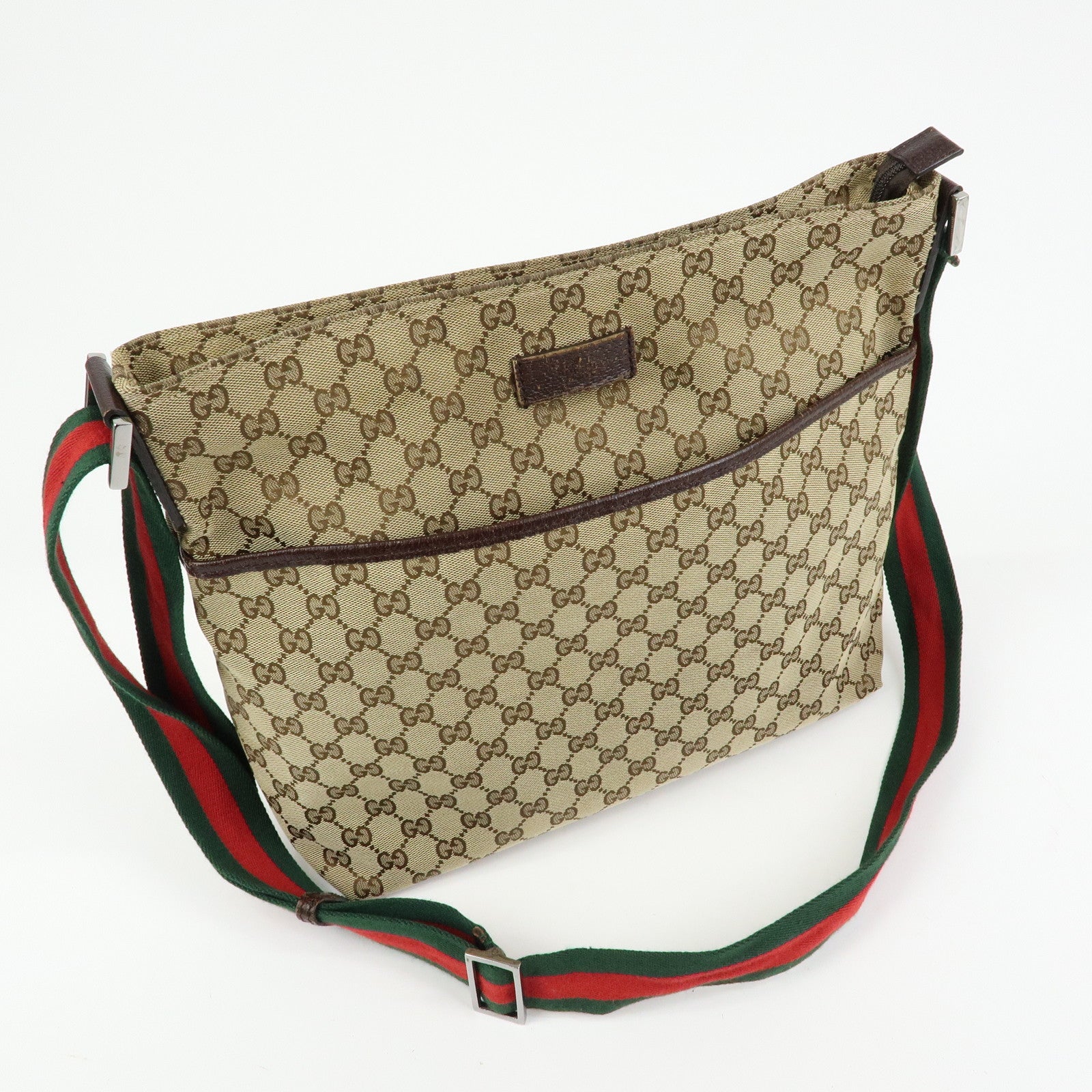 GUCCI Sherry GG Canvas Leather Shoulder Crossbody Bag Beige189751
