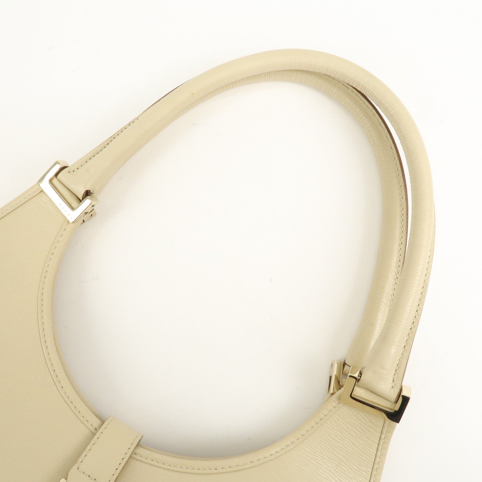 GUCCI Jackie Leather Shoulder Bag Hand Bag Light Beige 002 1067 Used
