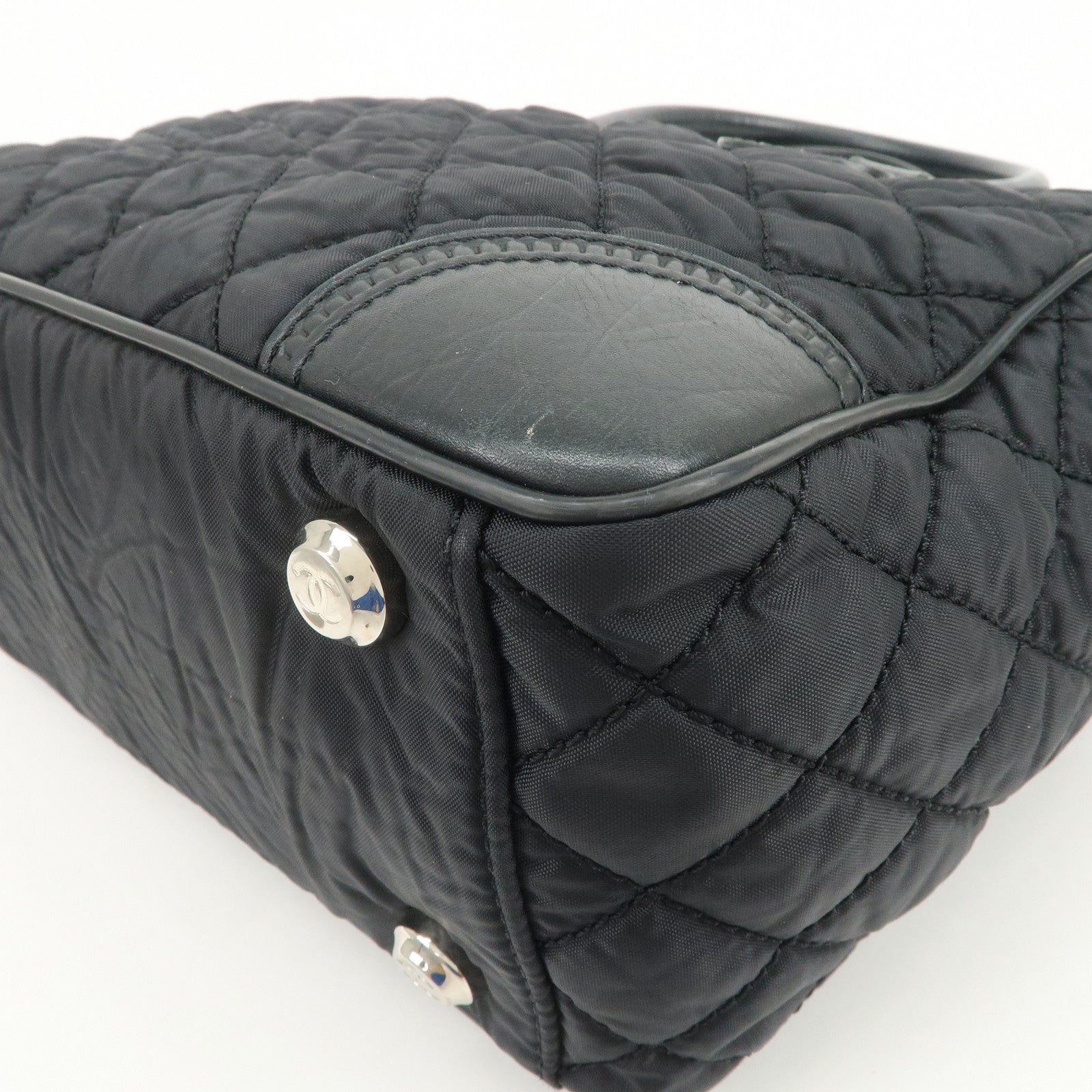 CHANEL Paris New York Nylon Leather Tote Bag Shoulder Bag A33100