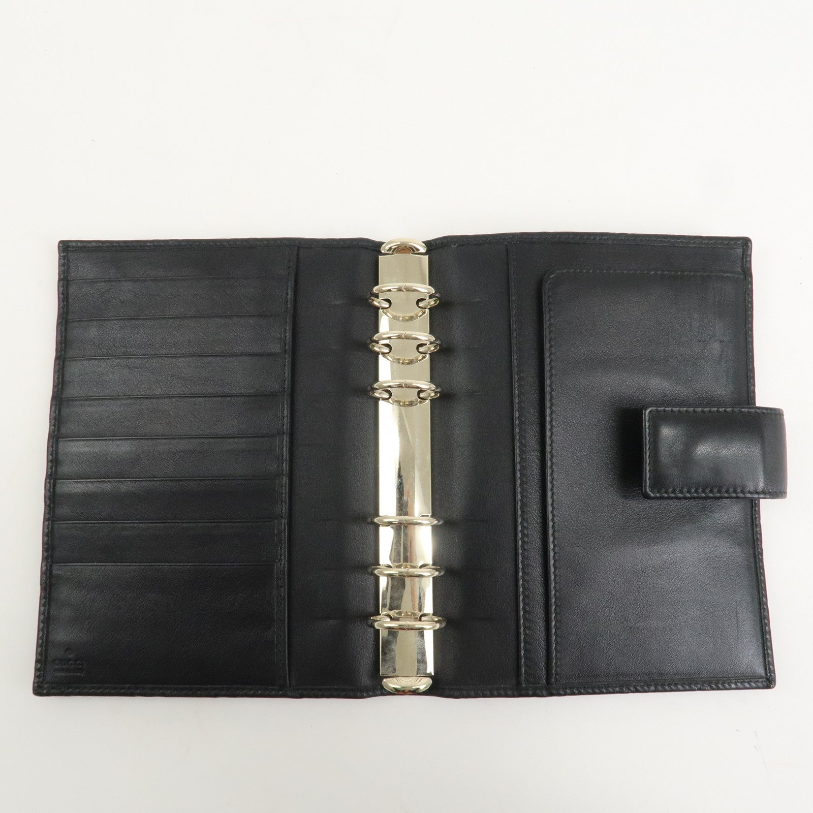 GUCCI Guccissima Leather Agenda Planner Cover Black 115241 Used
