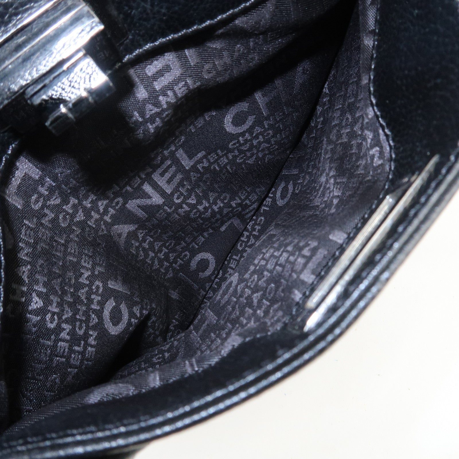CHANEL 2.55 Caviarskin Executive Tote Bag Hand Bag Black