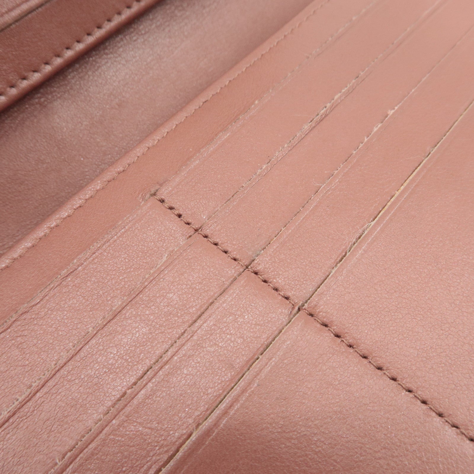 CHANEL Matelasse Patent Leather Long Wallet Silver HDW Brown Used