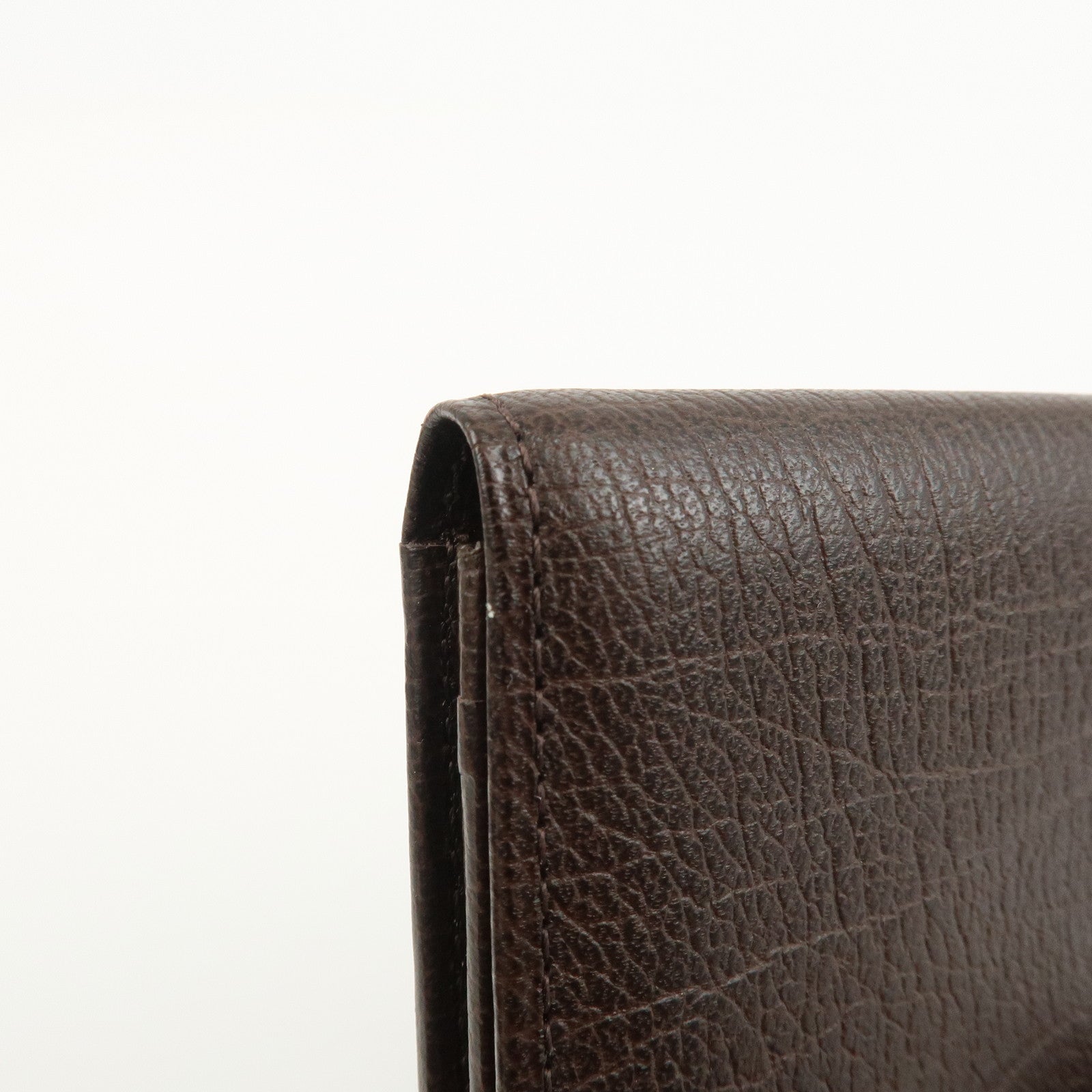 BURBERRY Calf Leather Card Case Card Holder Fragment Case Brown