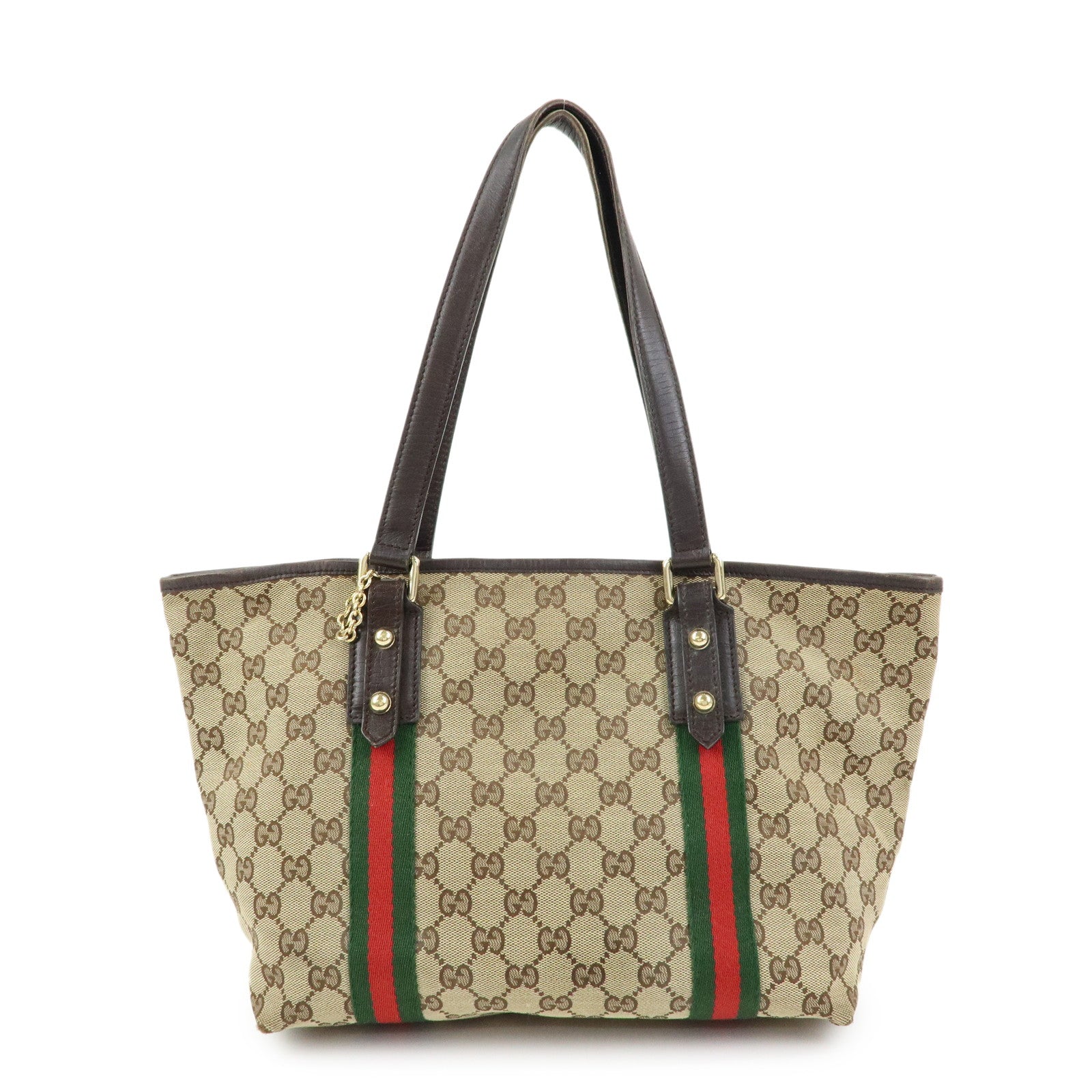 GUCCI Sherry GG Monogram Tote Bag Shoulder Bag Beige Brown 137396