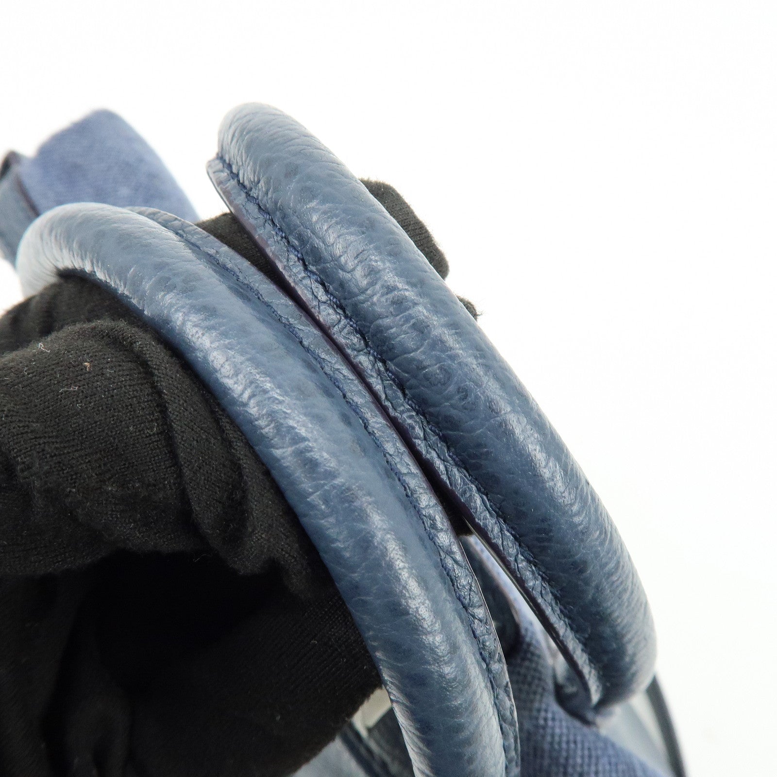 Maison Margiela 5AC Leather Canvas 2Way Bag Hand Shoulder Bag Navy