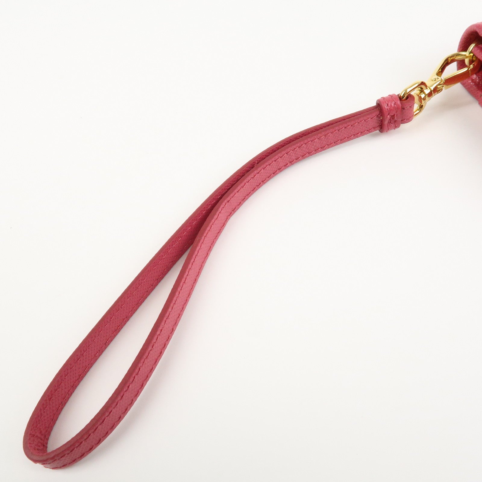 PRADA Saffiano Leather Logo Card Case Card Holder Pink 1M1439