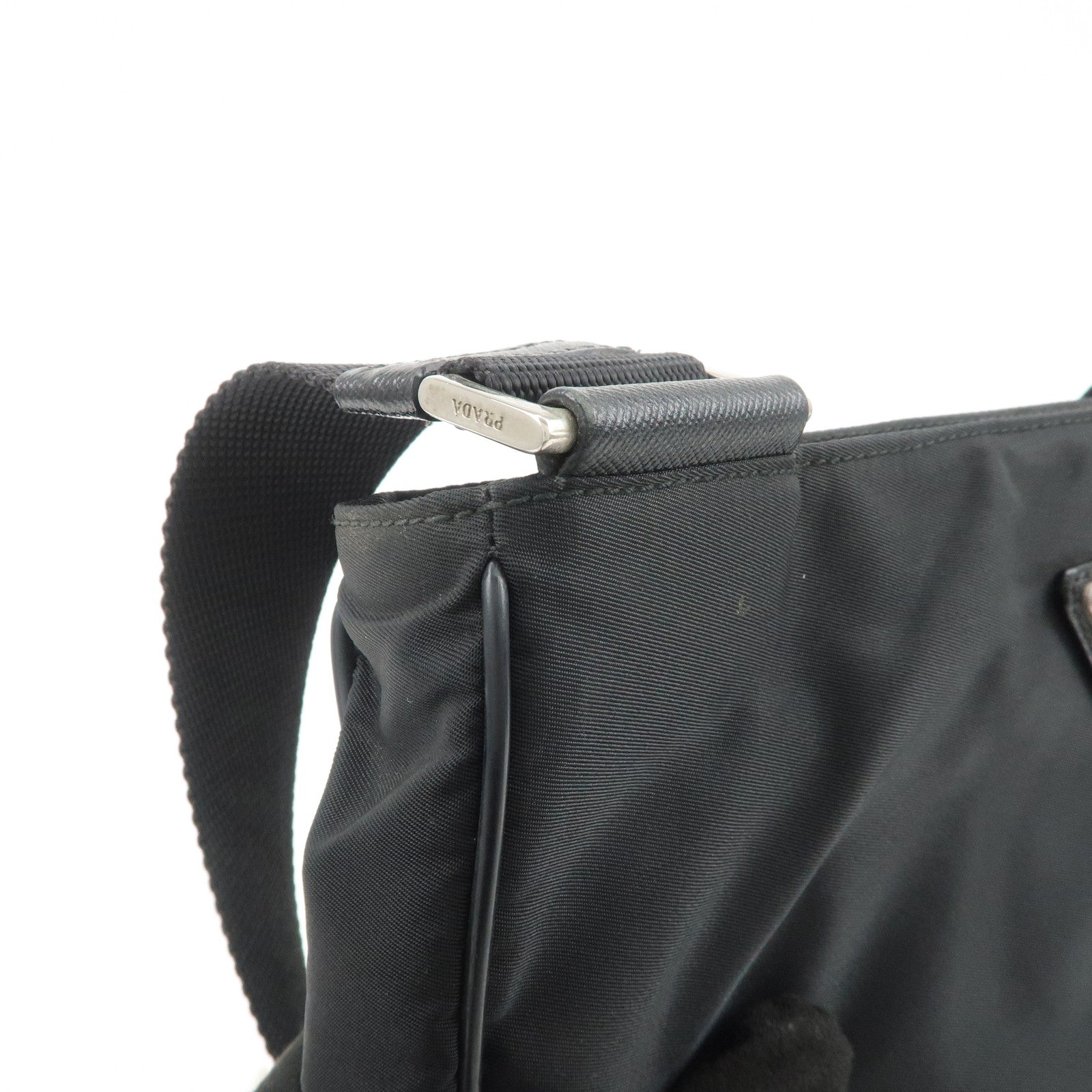 PRADA Nylon Saffiano Leather Shoulder Crossbody Bag Black VA0269