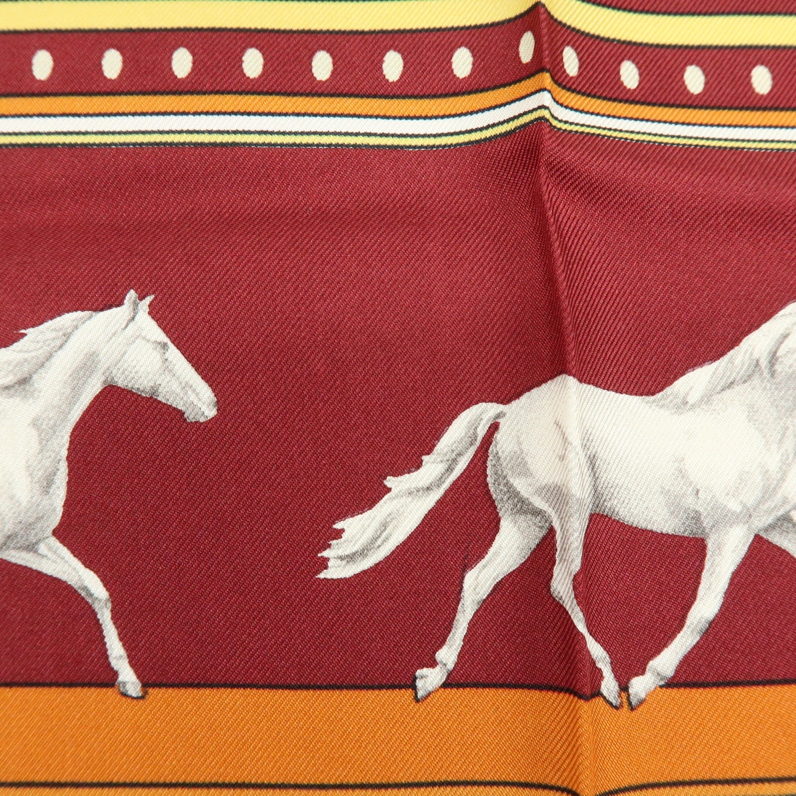 HERMES Carre 90 Silk 100% Scarf SEQUENCES Horse Print Brown