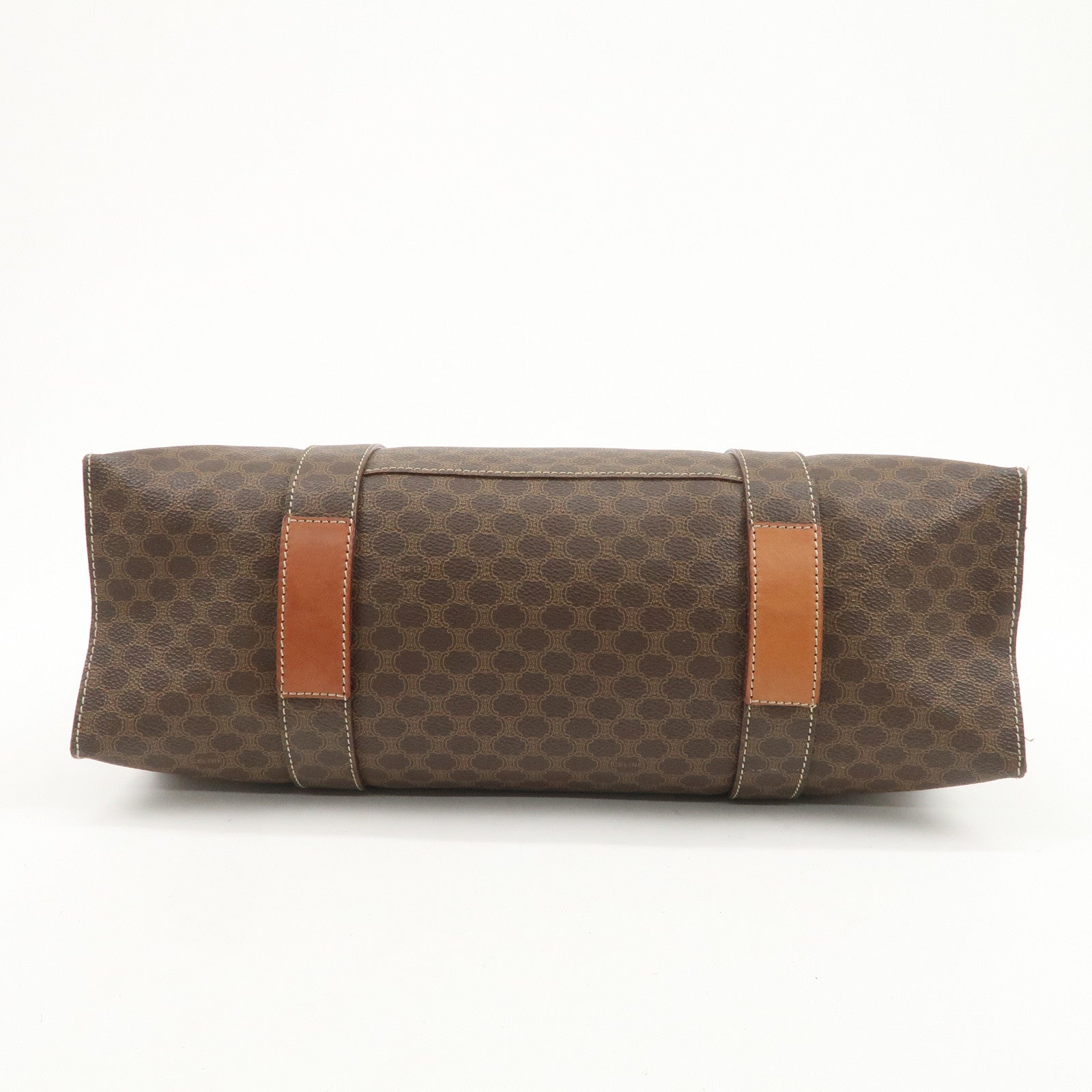 CELINE Macadam PVC Coating Canvas Tote Bag Shoulder Bag Brown