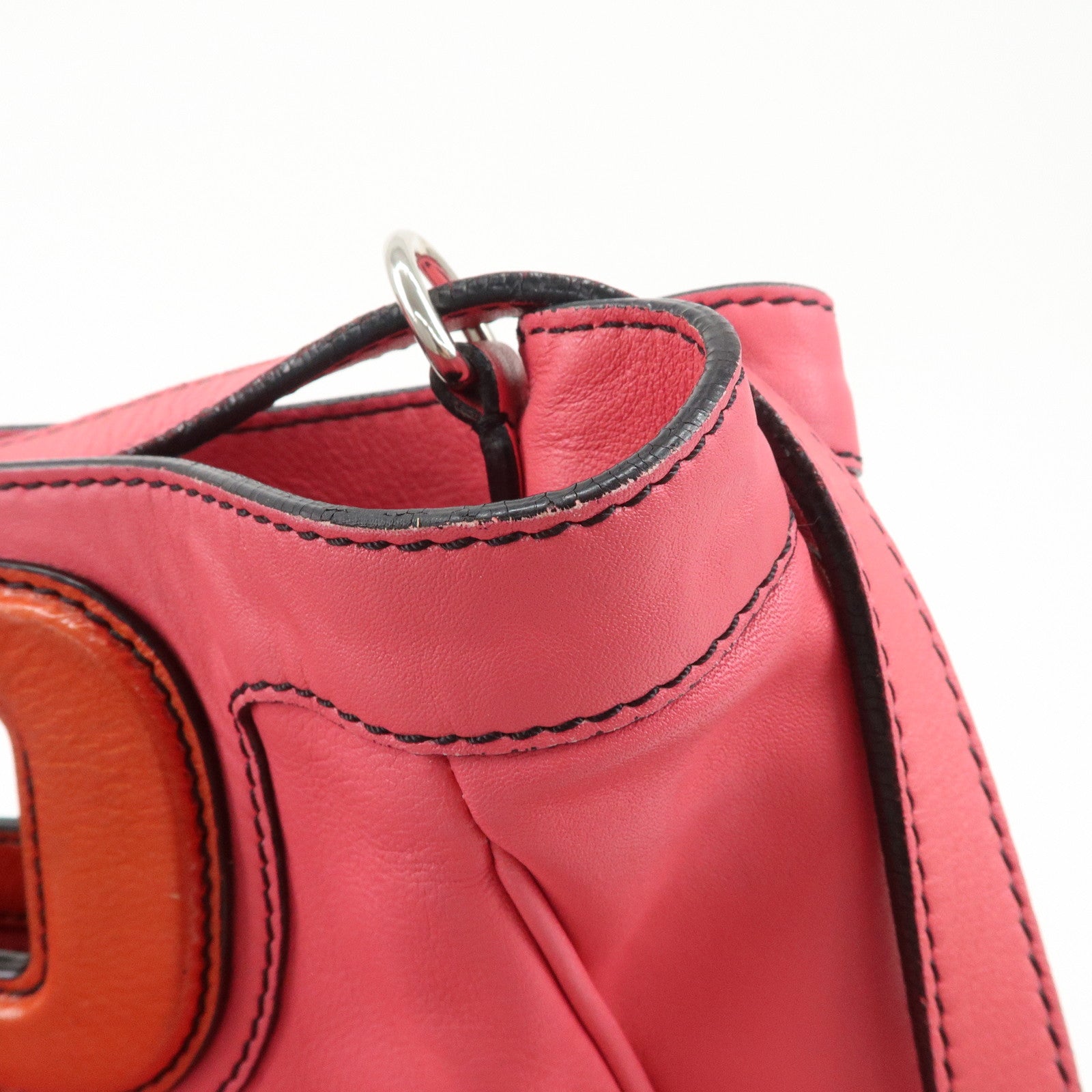 LOEWE Anagram Leather Shoulder Bag Hand Bag Pink
