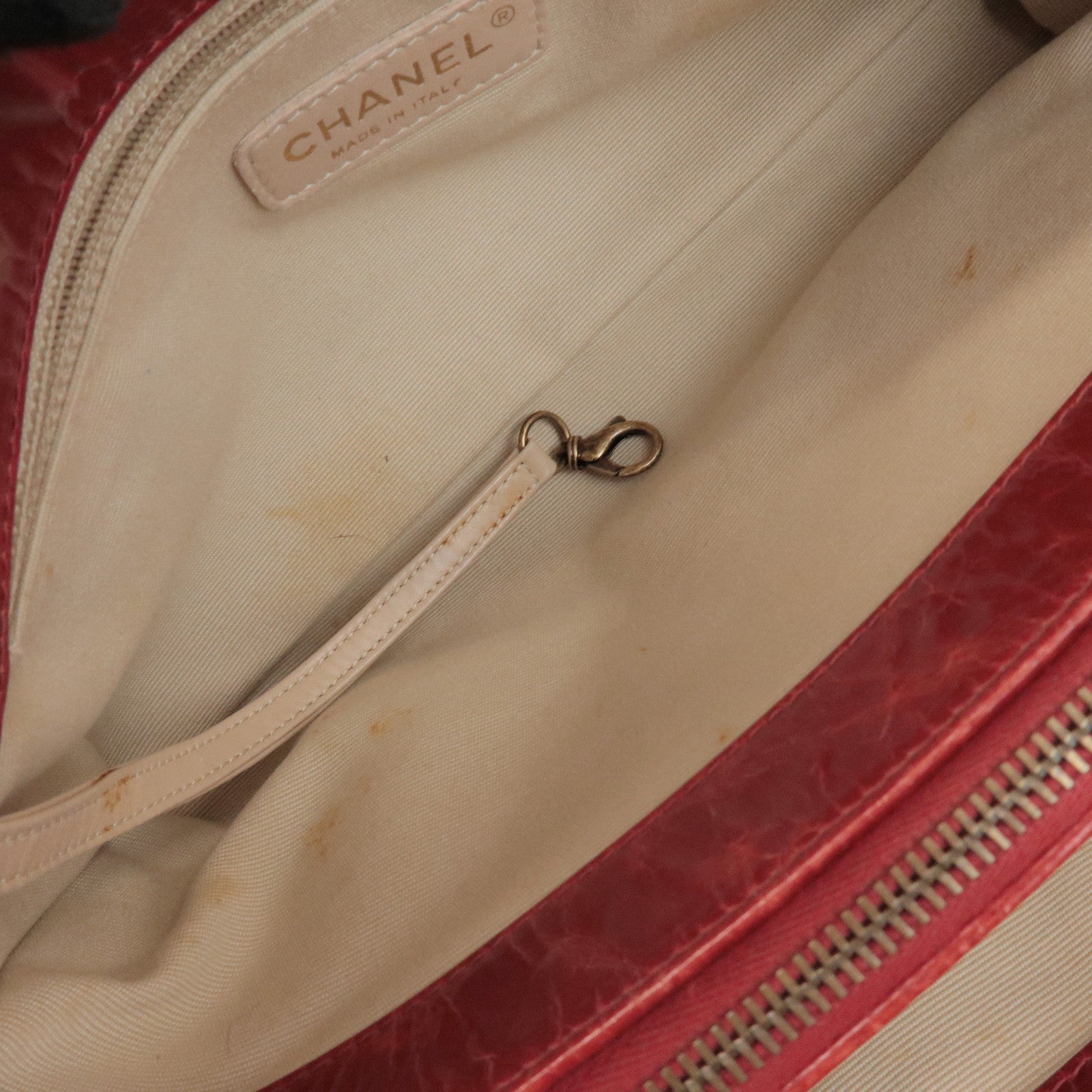 CHANEL CHANEL 2.55 Leather Chain Shoulder Bag Hand Bag Red