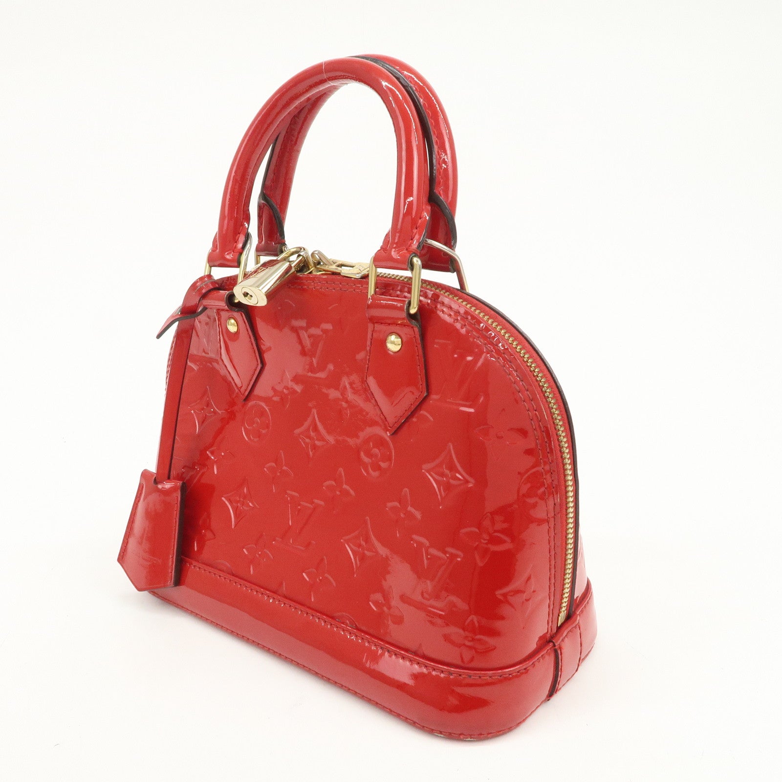 Louis Vuitton Monogram Vernis Alma BB 2Way Hand Bag Cerise M90174
