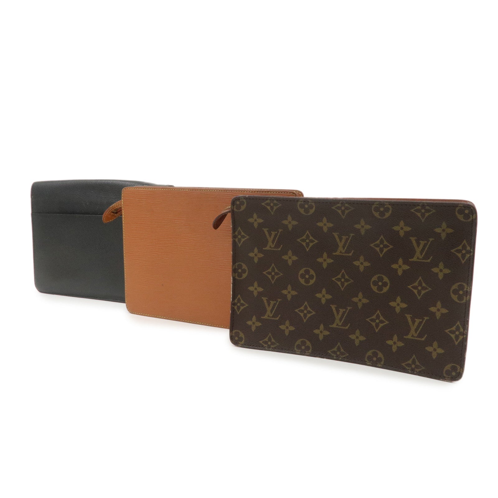 Louis Vuitton Monogram Epi Taiga Set of 3 Canvas Leather Clutch Bag Used