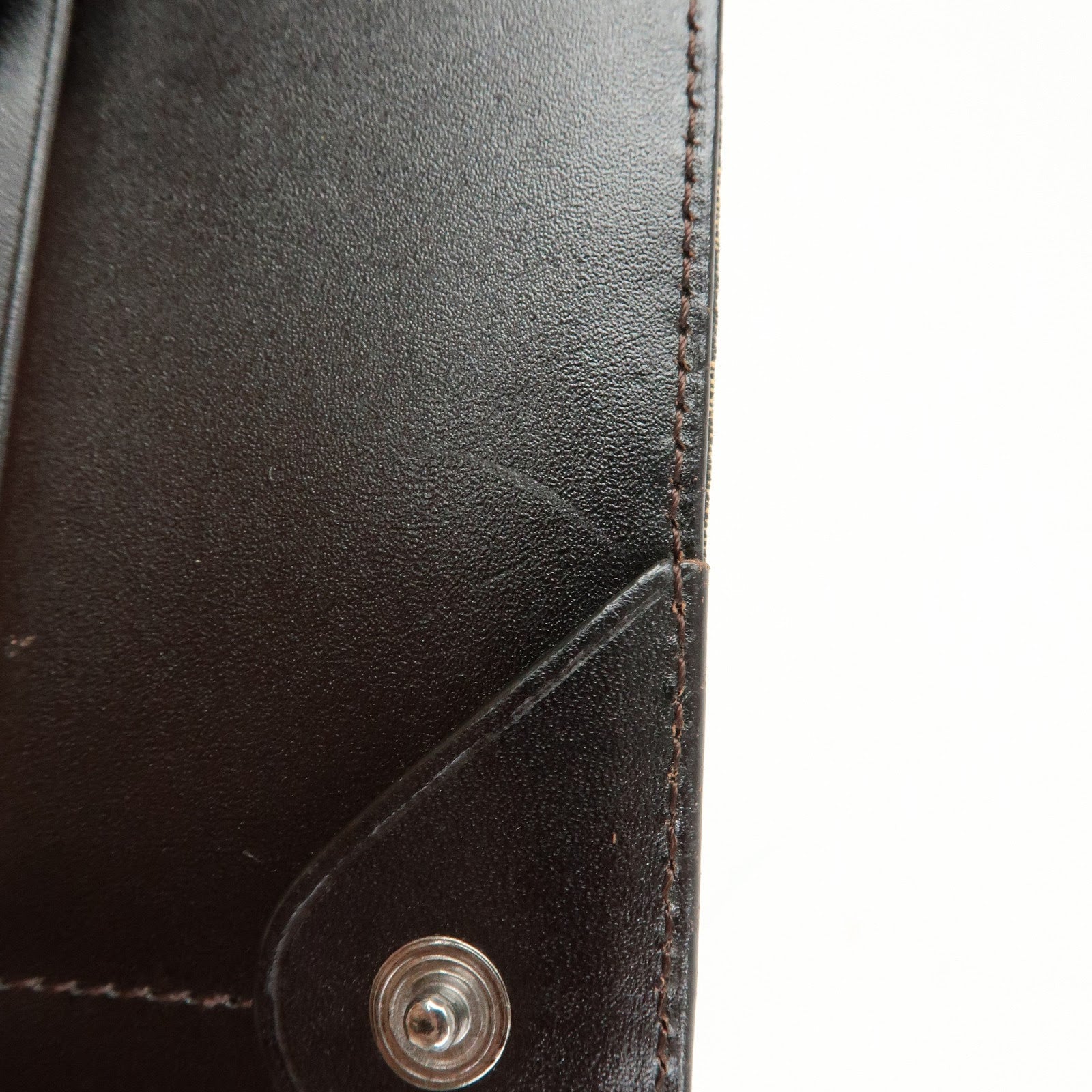 FENDI Zucca Canvas Bi-fold Long Wallet Black Brown 8M0009