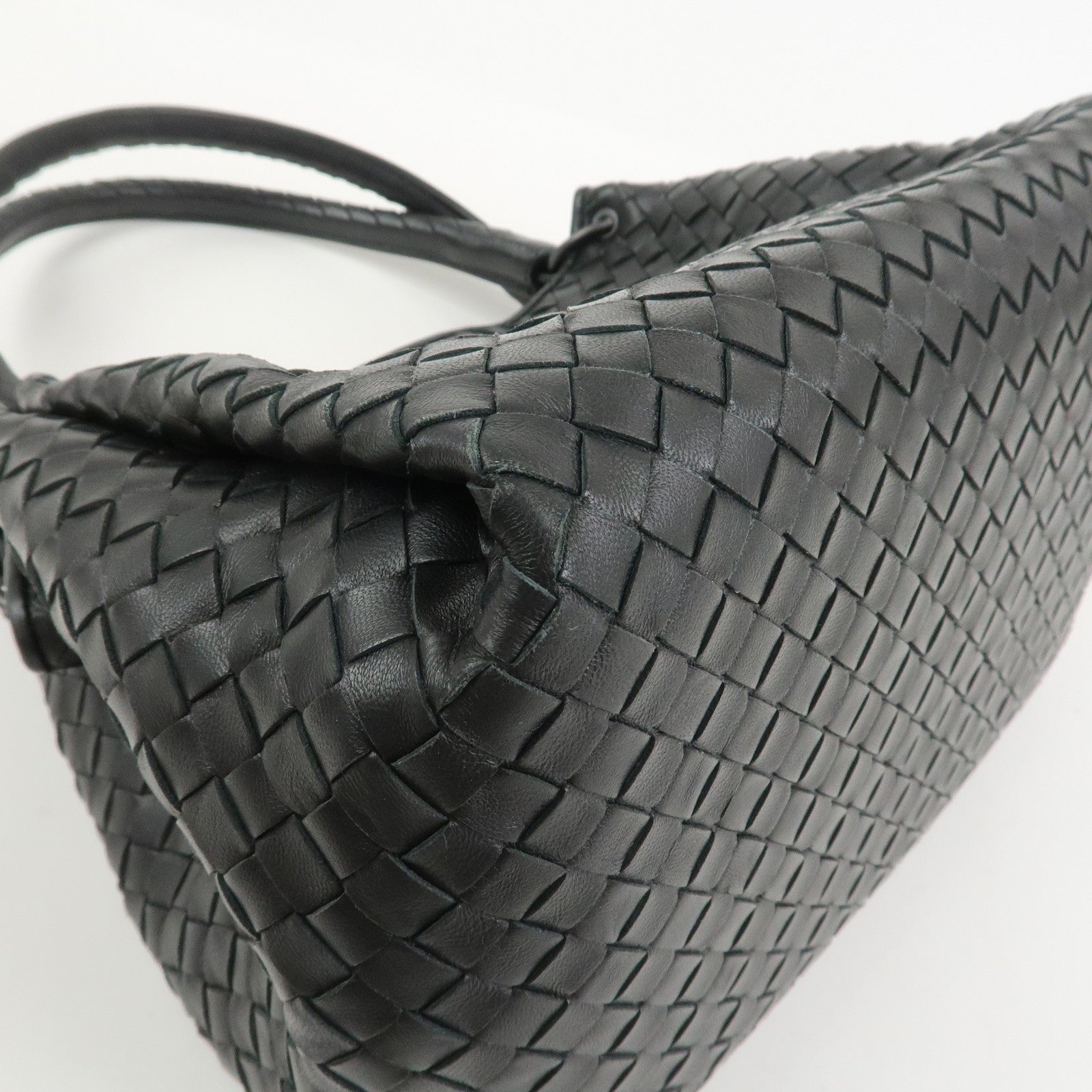 BOTTEGA VENETA Intrecciato Leather Tote Bag Hand Bag Black