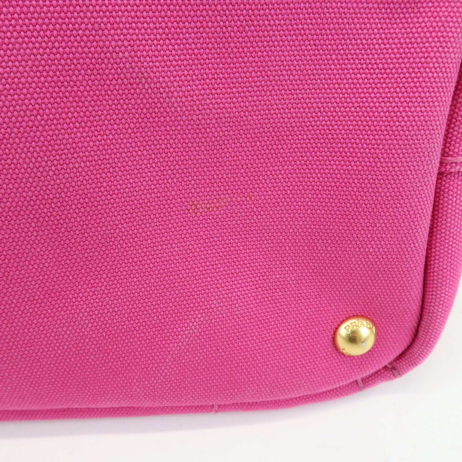 PRADA Triangle Logo Canapa Mini Canvas Tote Hand Bag Pink BN2439