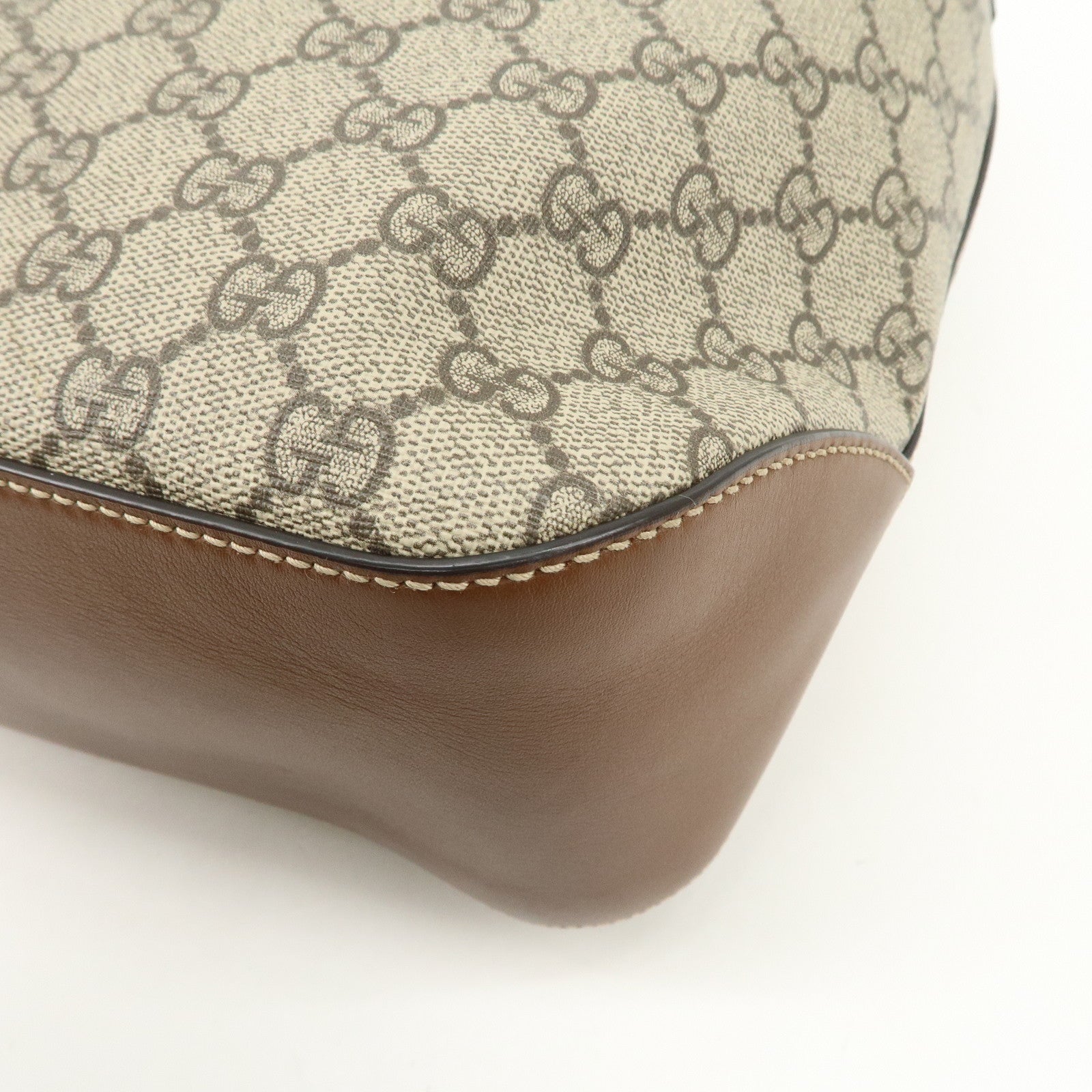 GUCCI GG Supreme Leather 2WAY Bag Shoulder Bag Beige Brown 477324 Used