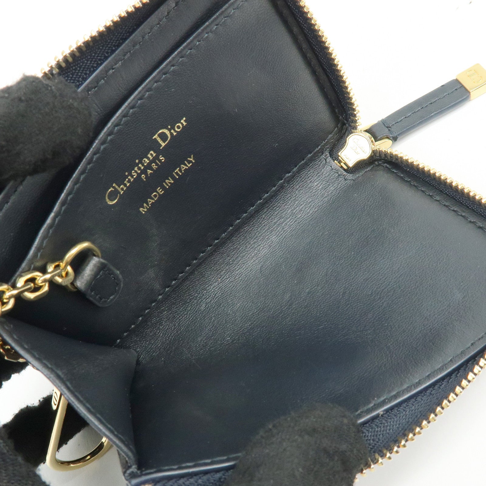 Christian Dior Oblique 30 Montaigne Jacquard Canvas Coin Case Navy