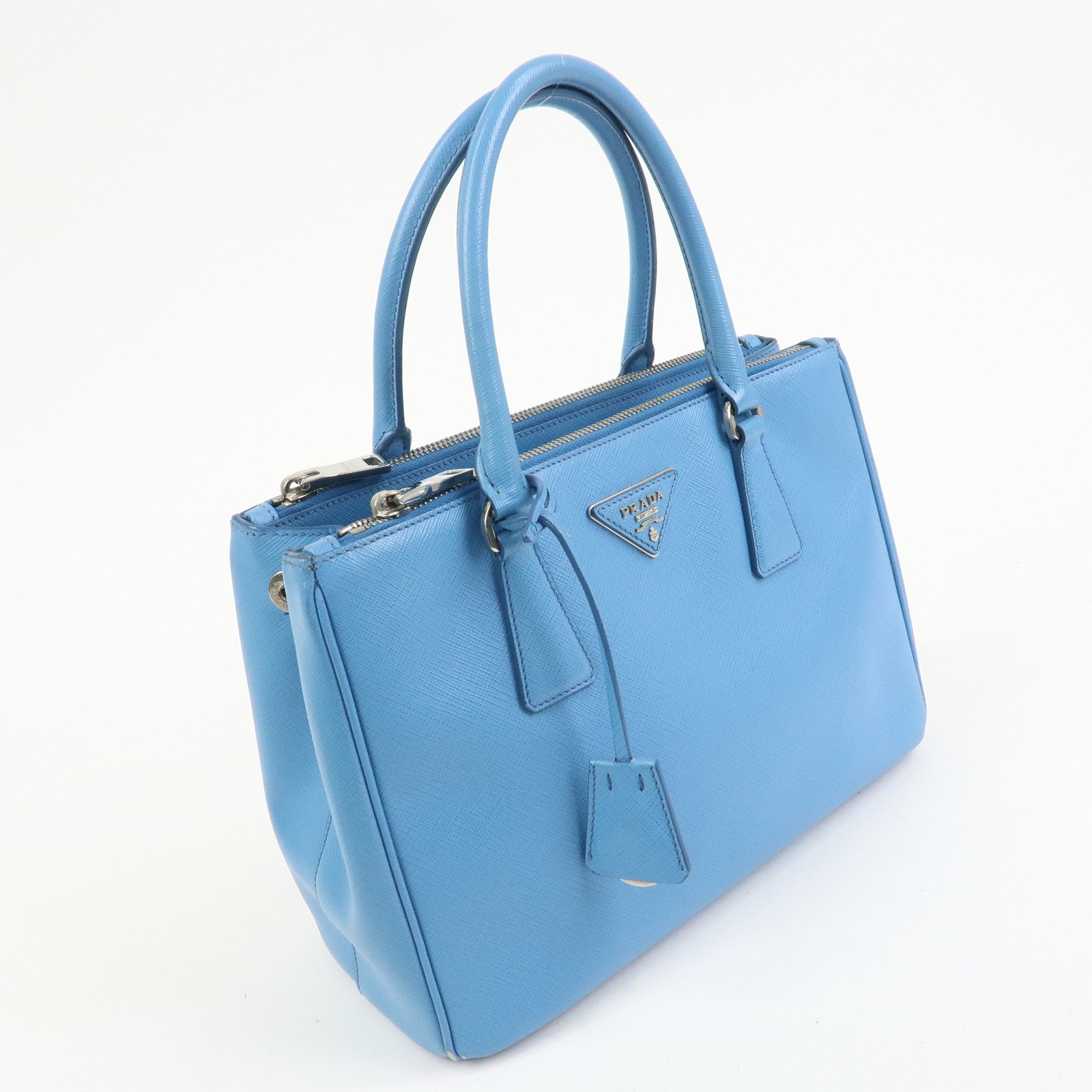 PRADA Traingle Logo Galleria 2Way Shoulder Bag Hand Bag 1BA863