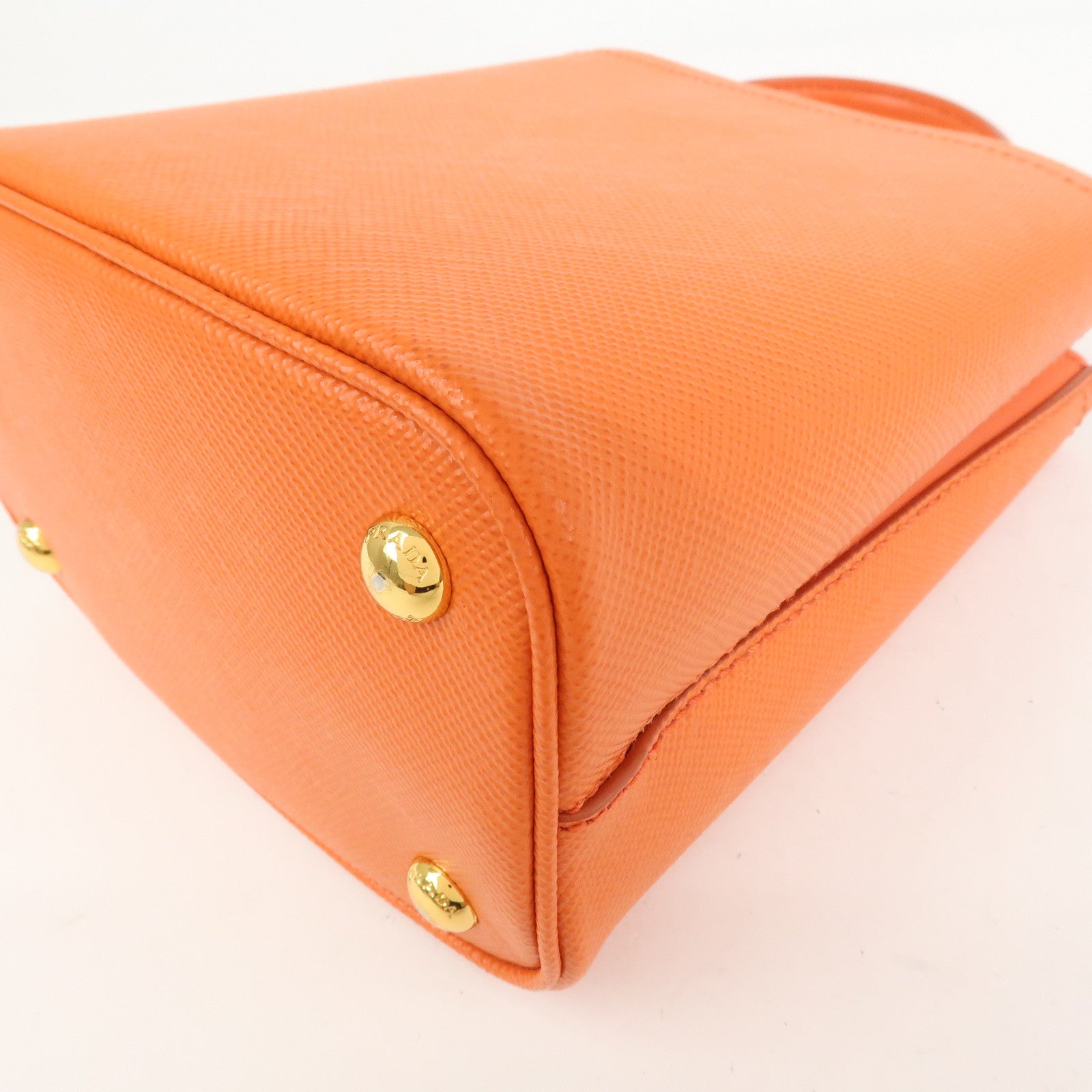 PRADA Panier 2Way Bag Hand Bag Shoulder Bag Orange 1BA217