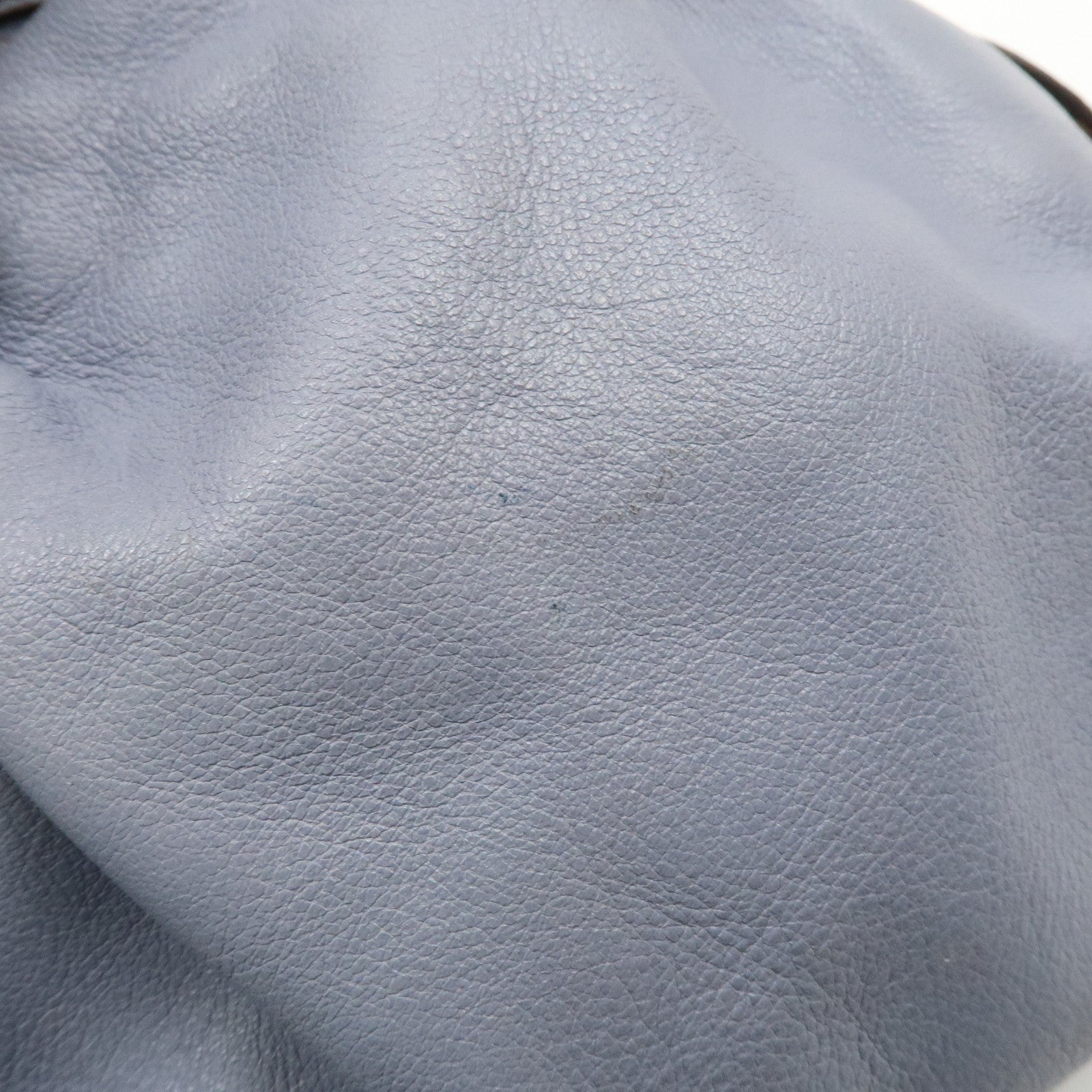 FENDI Leather Shoulder Bag Hand Bag Blue Gold HDW Used