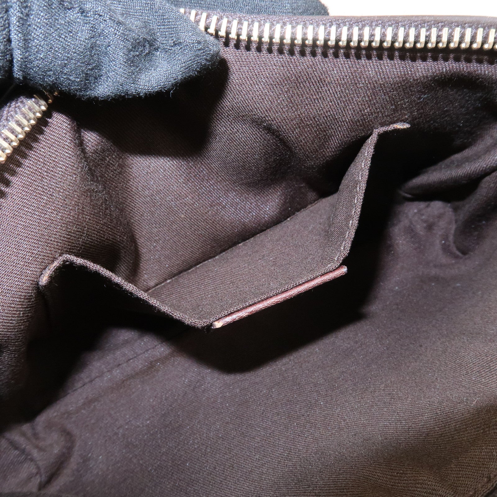 GUCCI Sherry GG Canvas Leather Pouch Hand Bag Beige Brown 152507