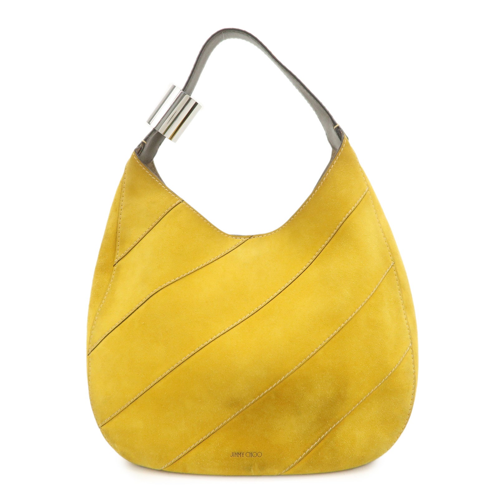JIMMY CHOO Suede Leather Shoulder Bag Hand Bag Yellow